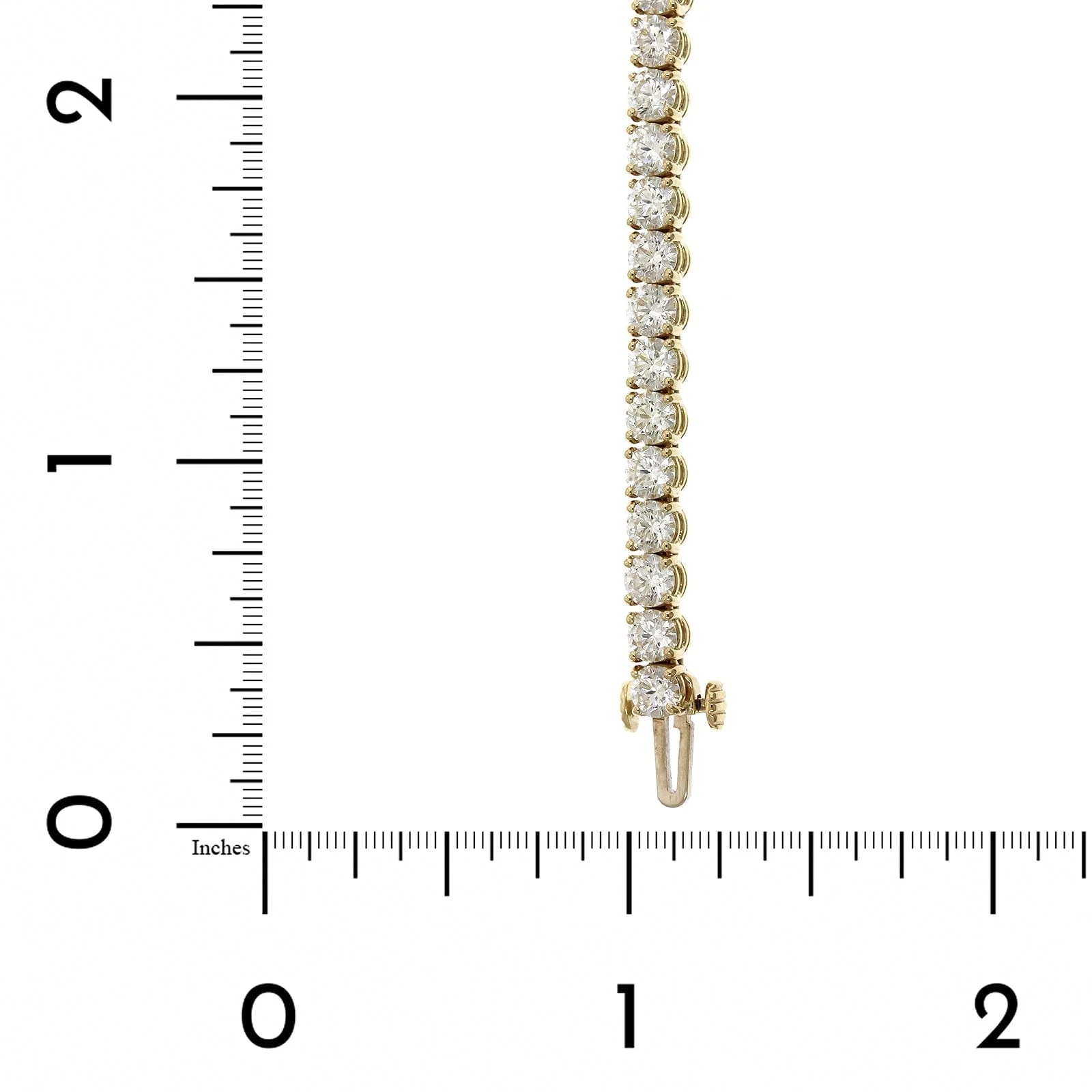 18K Yellow Gold 4 Prong Diamond Tennis Bracelet - Image 3