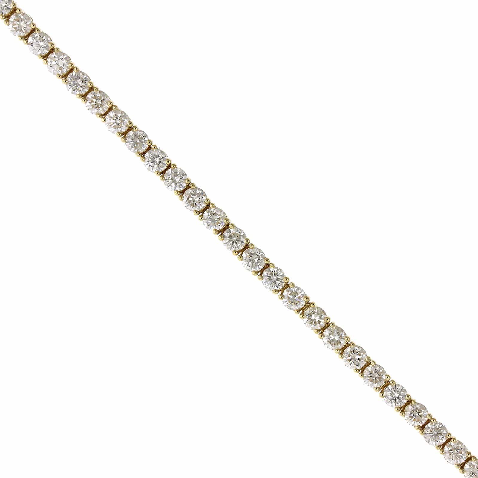 18K Yellow Gold 4 Prong Diamond Tennis Bracelet - Image 2