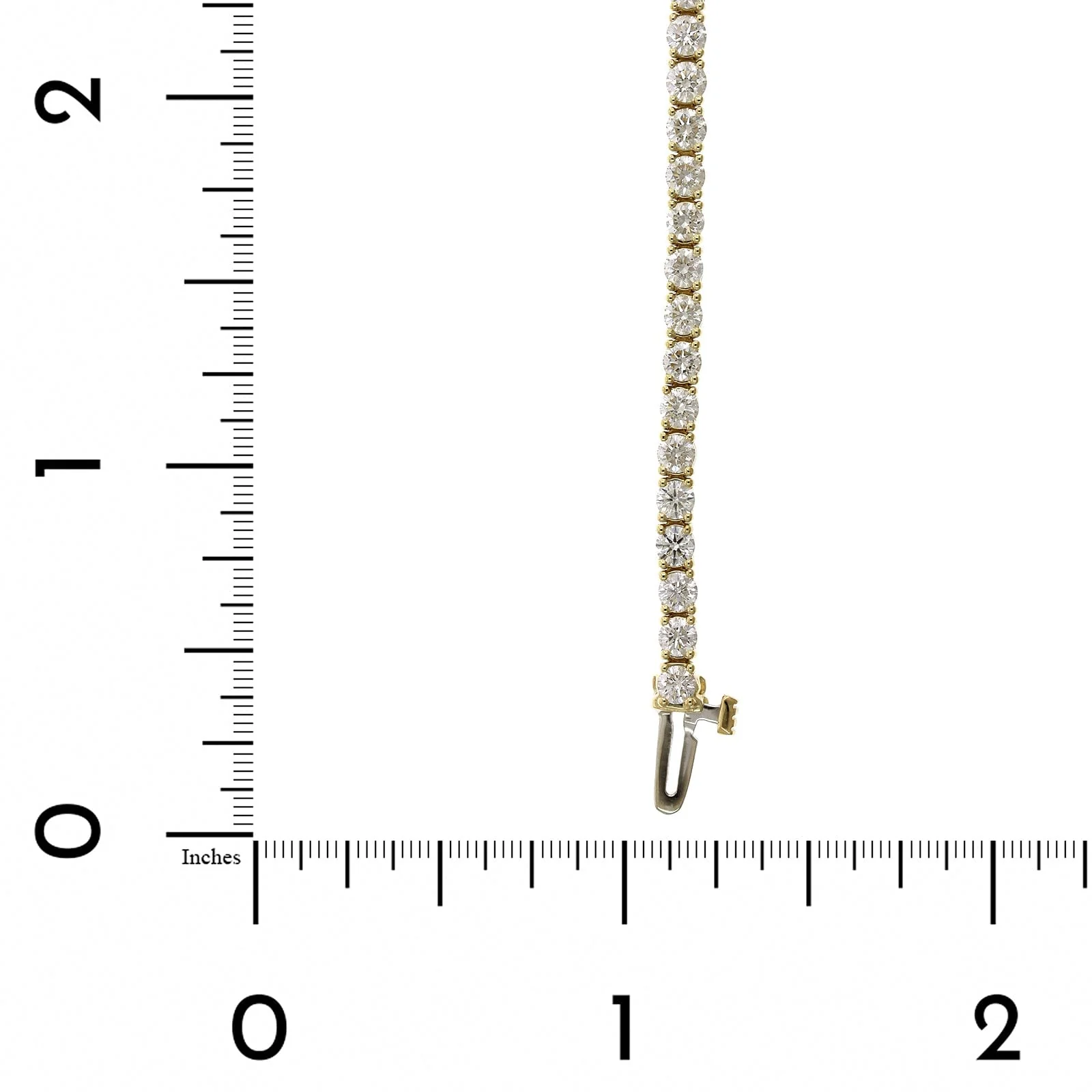18K Yellow Gold 4 Prong Diamond Tennis Bracelet - Image 3
