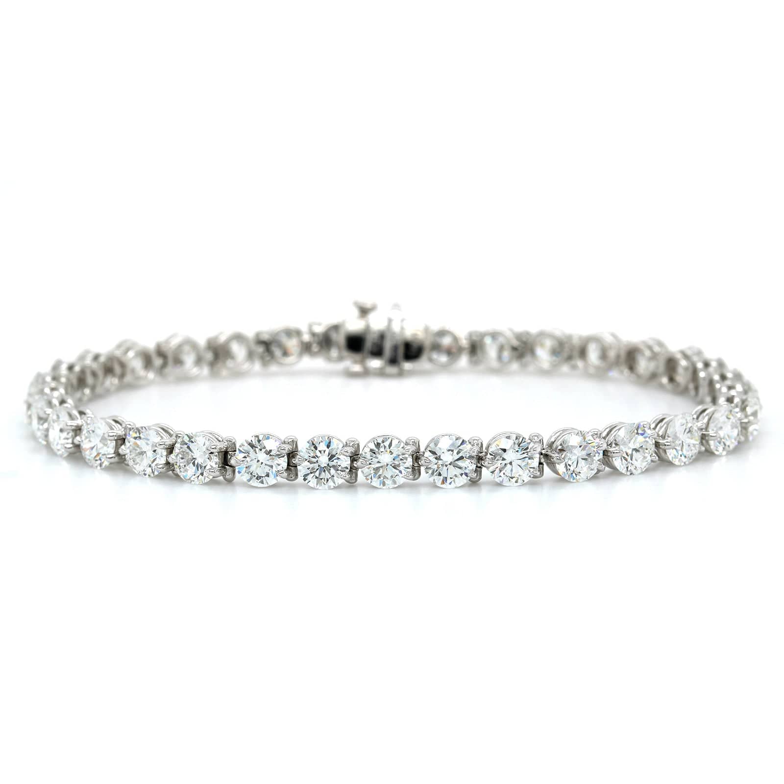 Platinum 4 Prong Diamond Tennis Bracelet - Image 4