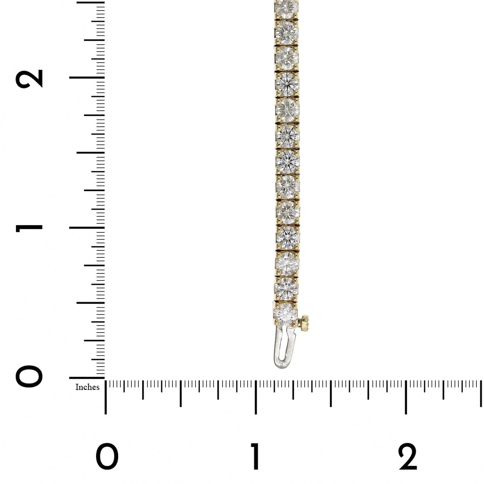 18K Yellow Gold 4 Prong Diamond Tennis Bracelet - Image 3