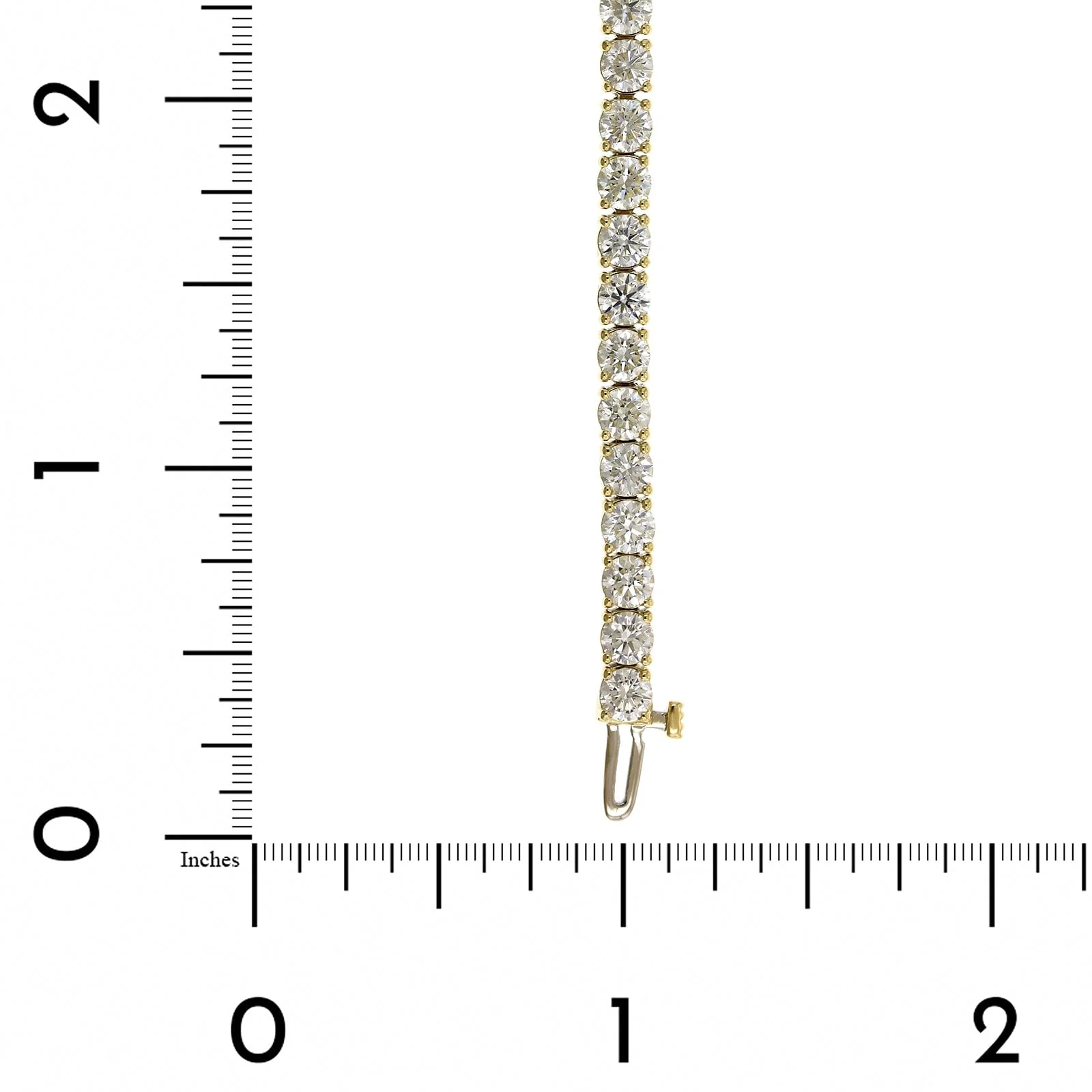 18K Yellow Gold 4 Prong Diamond Tennis Bracelet - Image 3