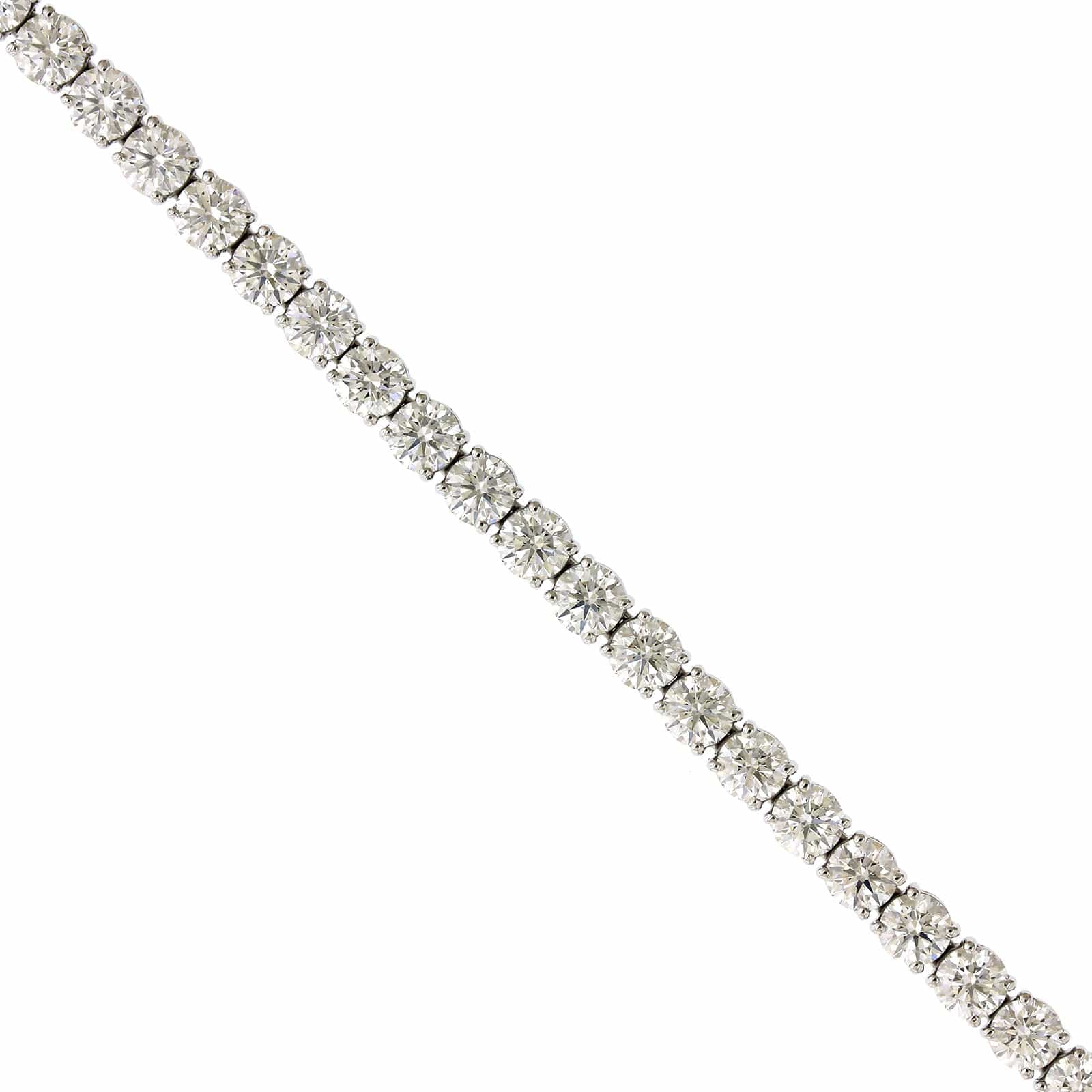 Platinum Handmade Wire Mounting Diamond Tennis Bracelet - Image 2