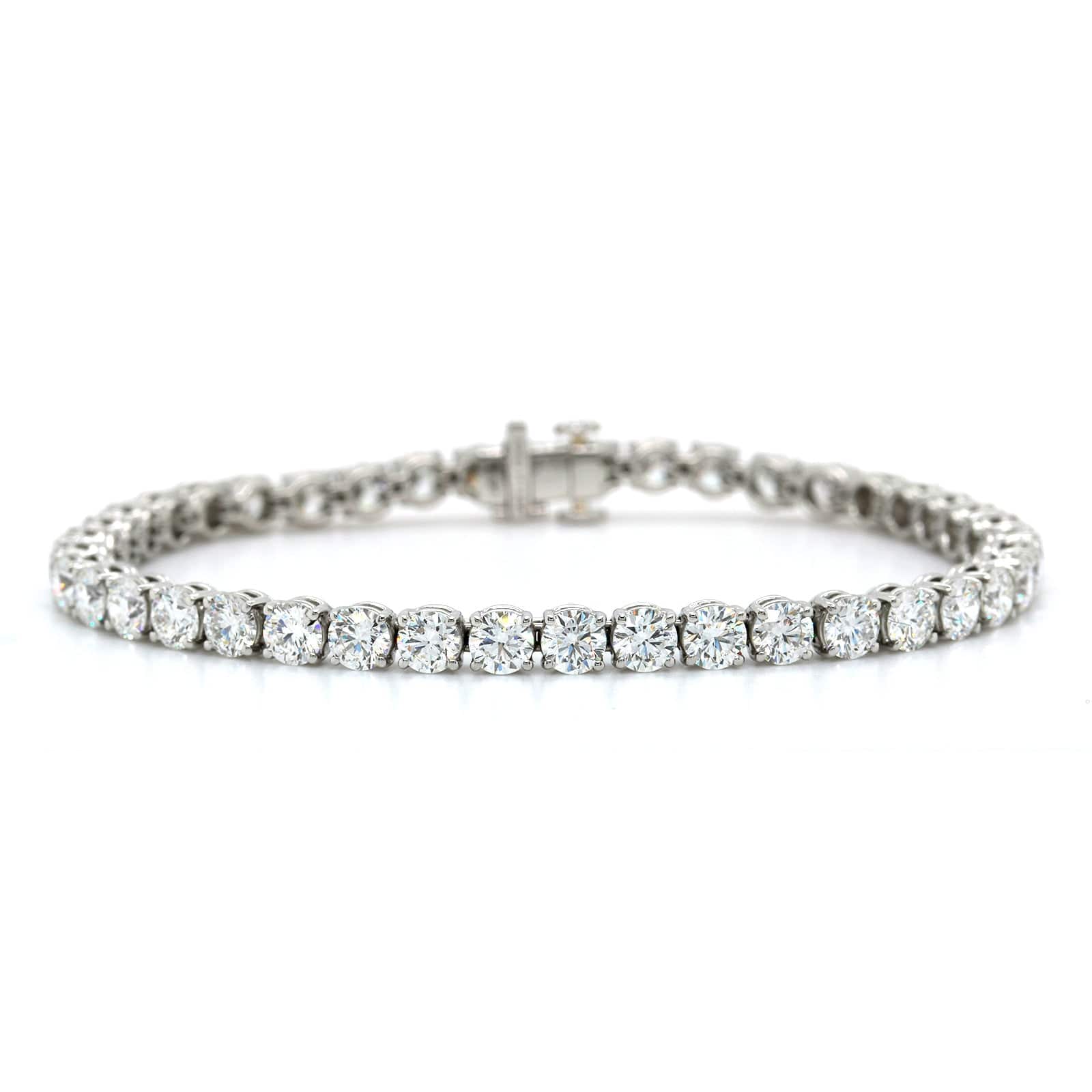 Platinum Handmade Wire Mounting Diamond Tennis Bracelet - Image 4