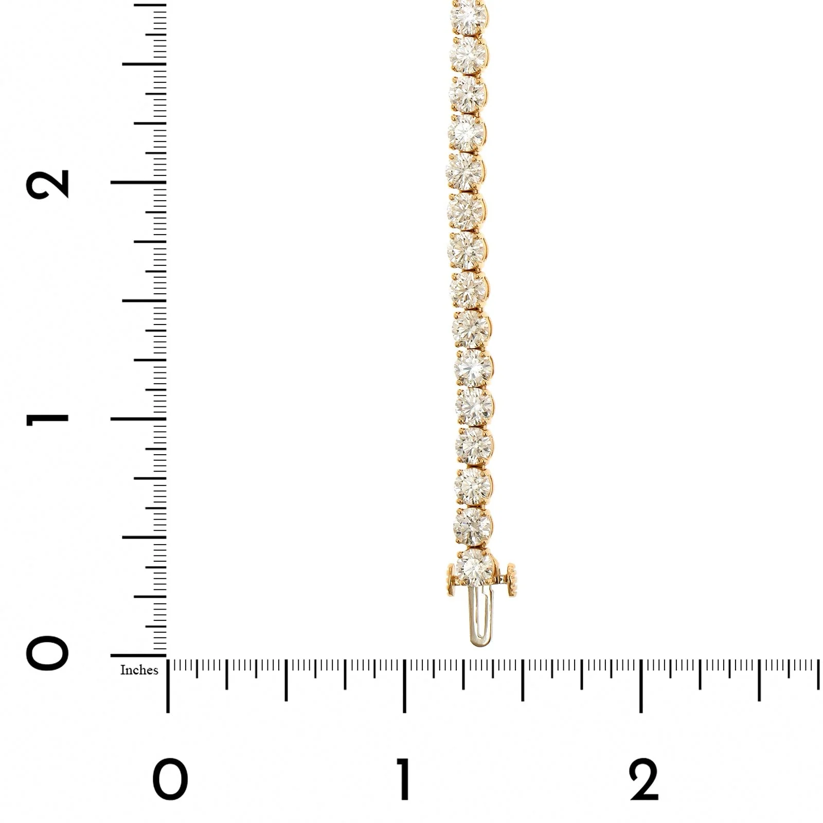 18K Yellow Gold Round Diamond Tennis Bracelet - Image 3
