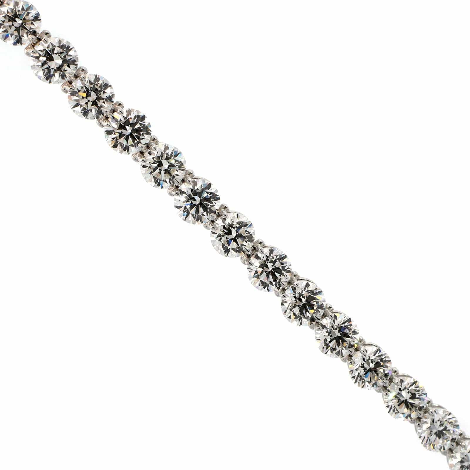 Platinum Round Cut Diamond Tennis Bracelet - Image 2