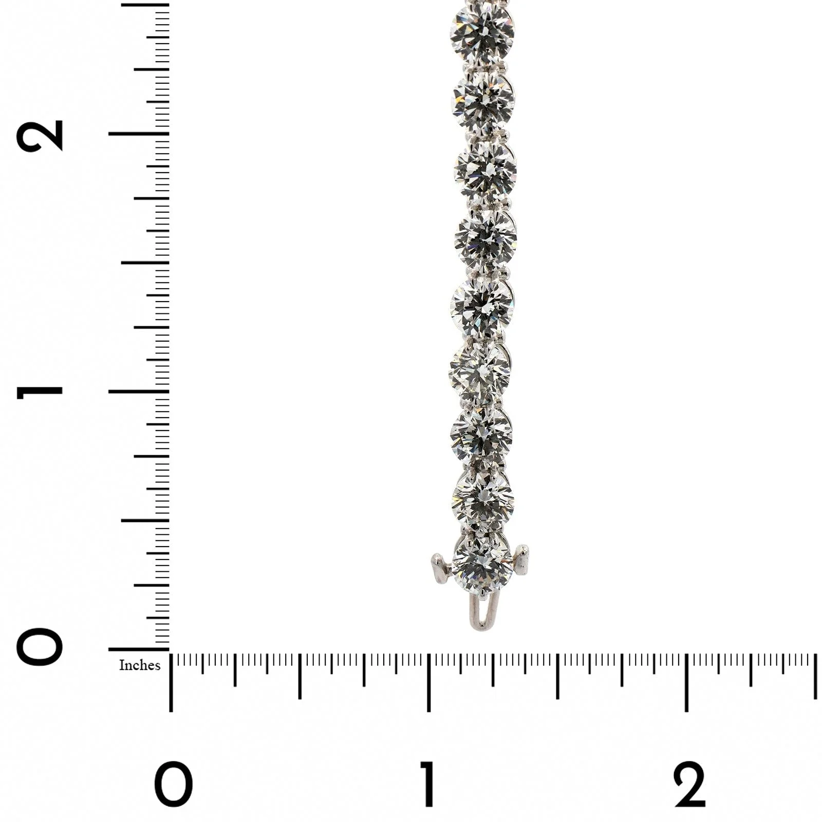 Platinum Round Cut Diamond Tennis Bracelet - Image 3