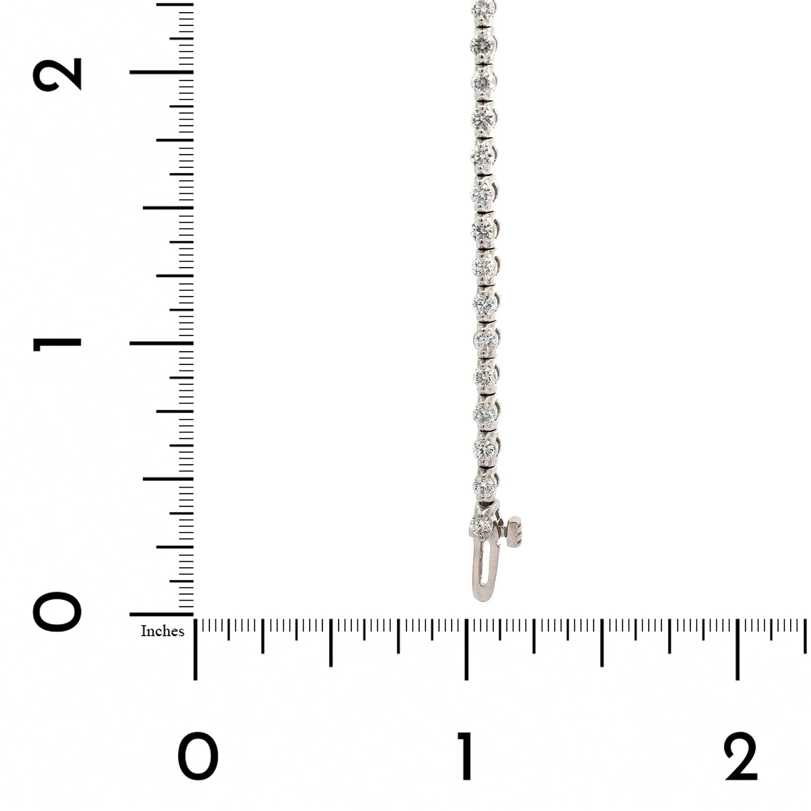 18K White Gold Single Prong Diamond Tennis Bracelet - Image 3