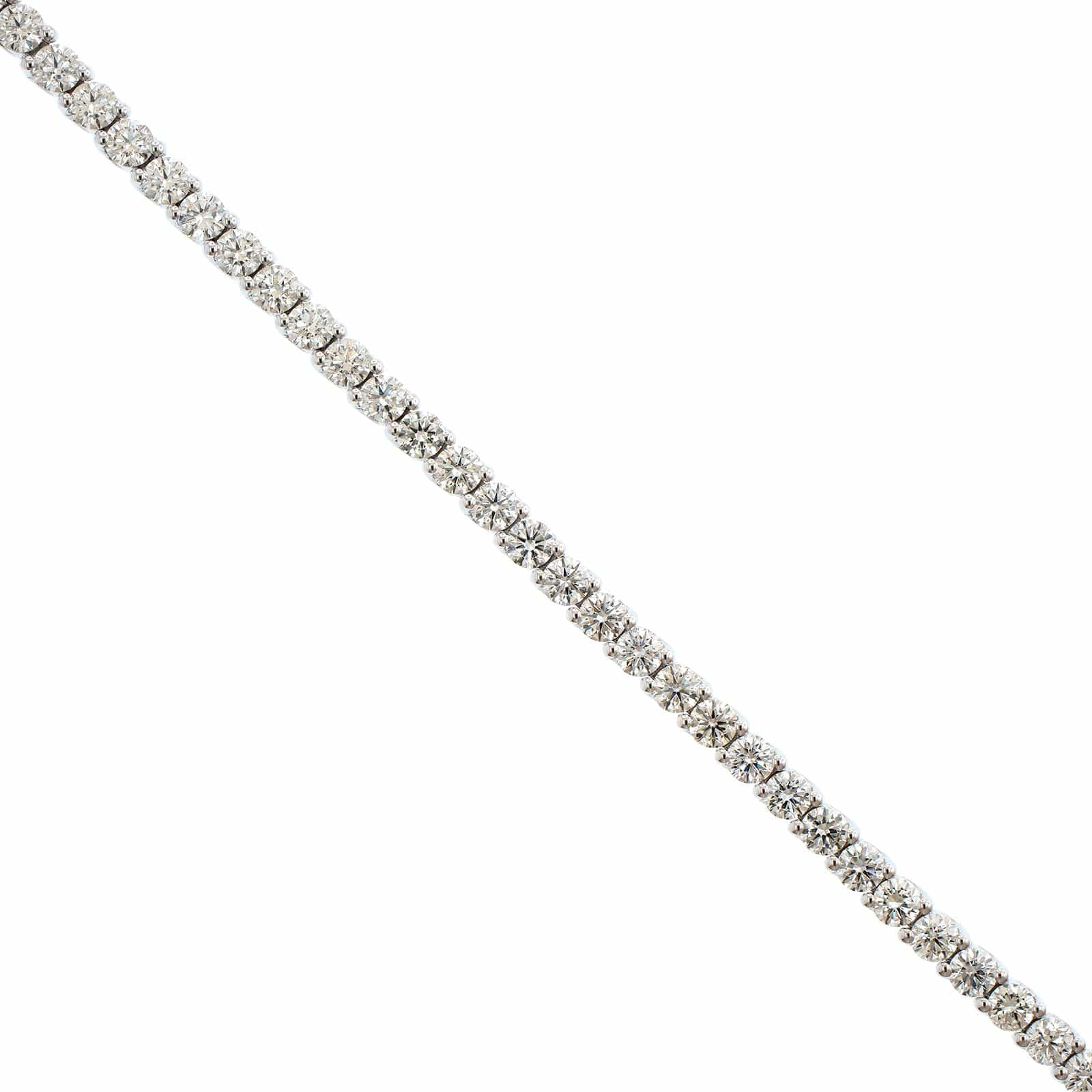 18K White Gold Shared Prong Diamond Tennis Bracelet - Image 2