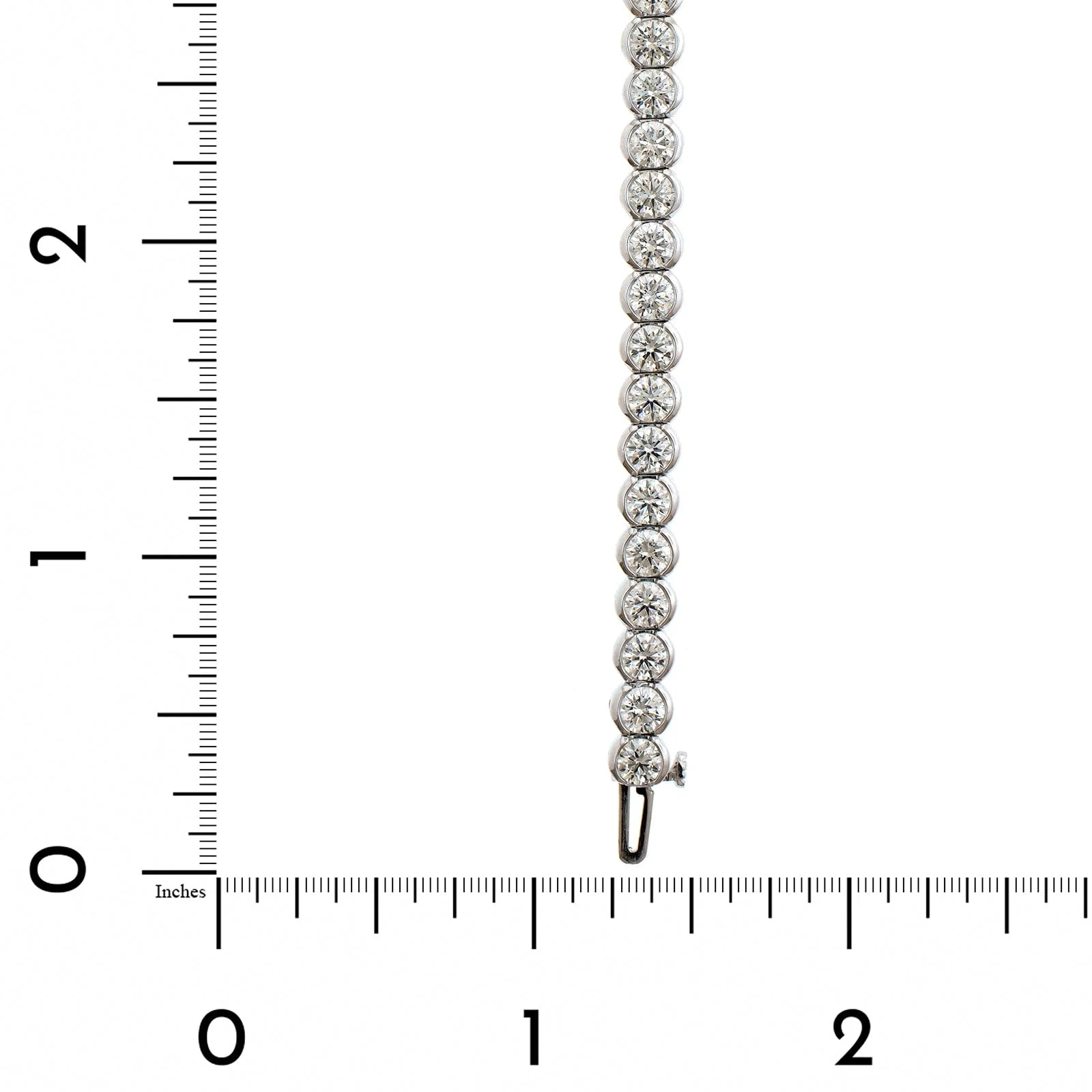 18K White Gold Bezel Set Diamond Tennis Bracelet - Image 3
