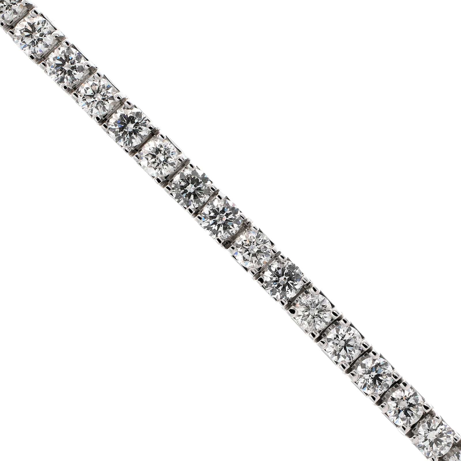 14K White Gold Round Diamond Tennis Bracelet - Image 2