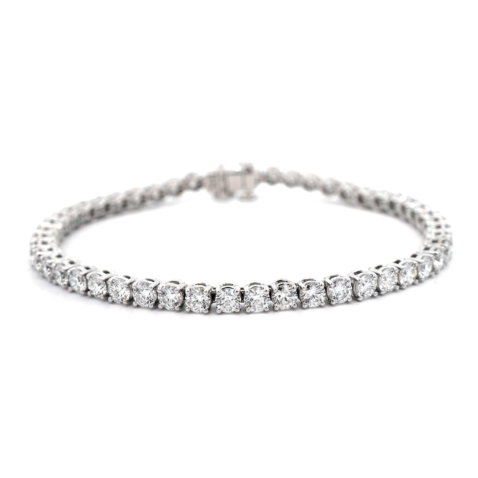 18K White Gold Prong Set Diamond Tennis Bracelet