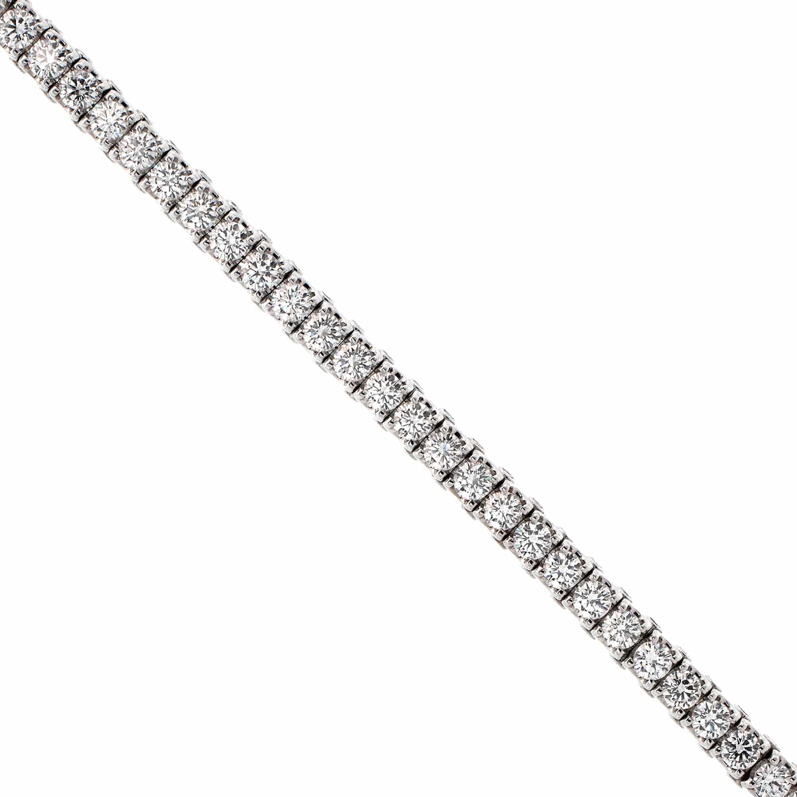 18K White Gold Prong Set Diamond Tennis Bracelet - Image 2