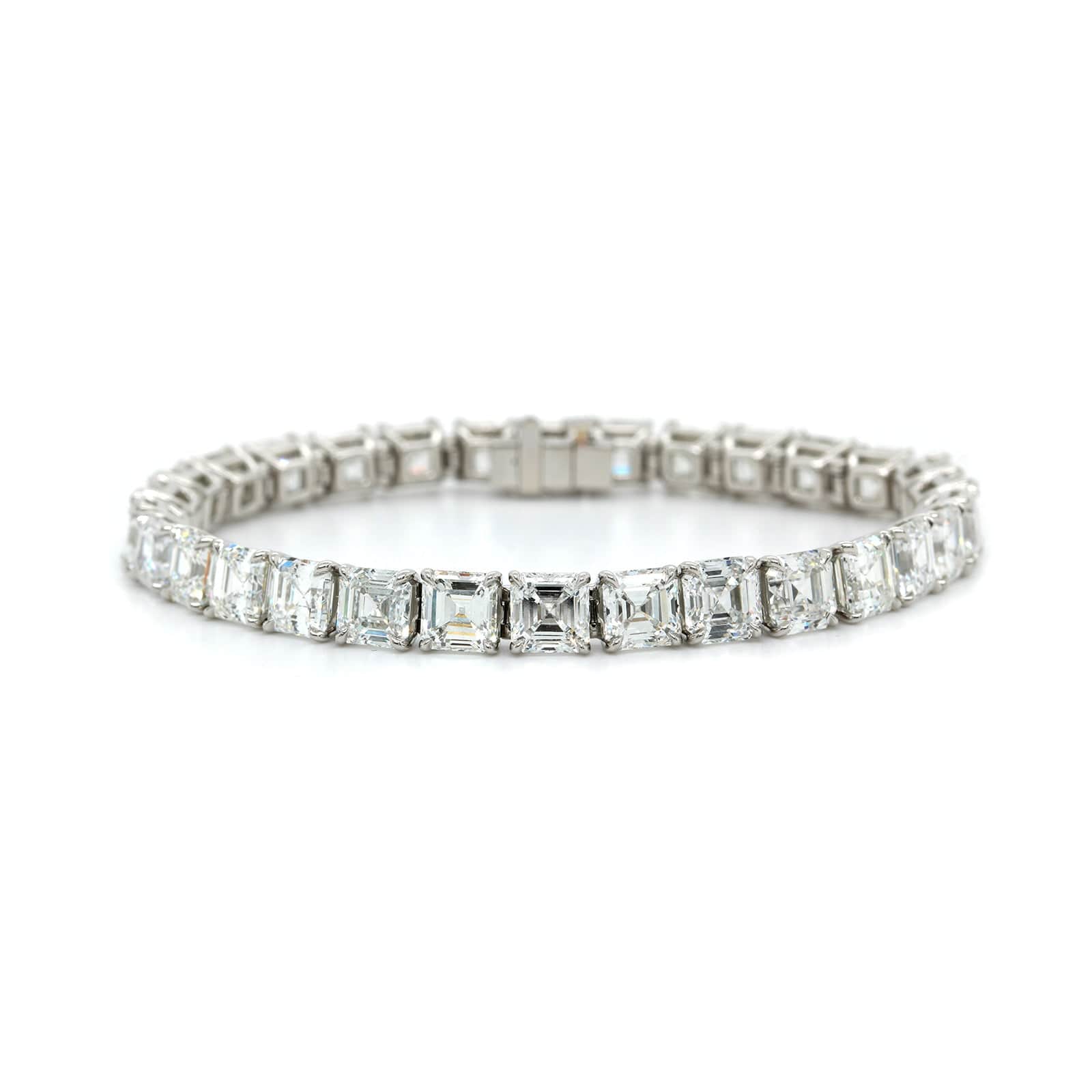 Platinum 4 Prong Set Diamond Tennis Bracelet - Image 4