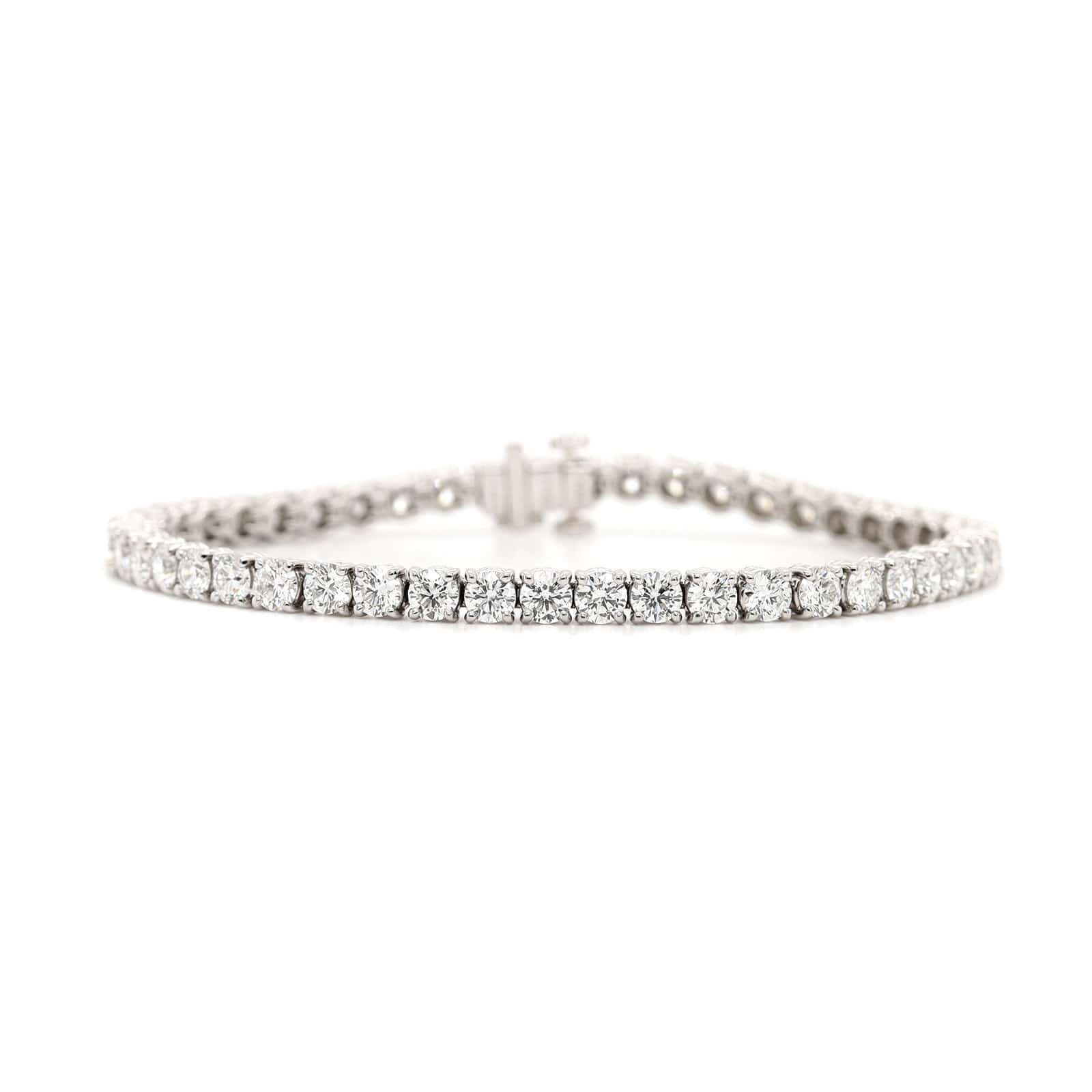 Platinum 4 Prong Diamond Tennis Bracelet