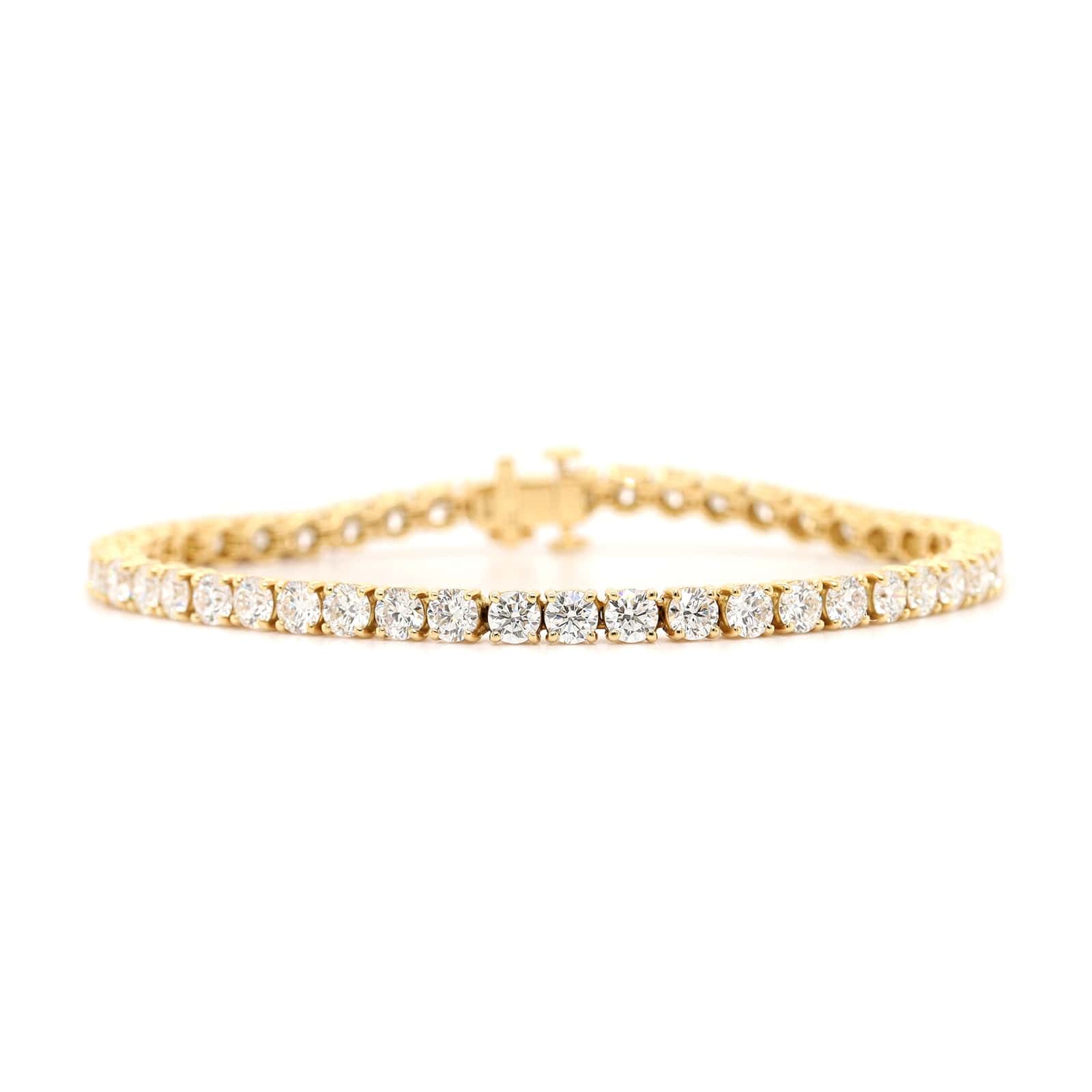 18K Yellow Gold Diamond Tennis Bracelet