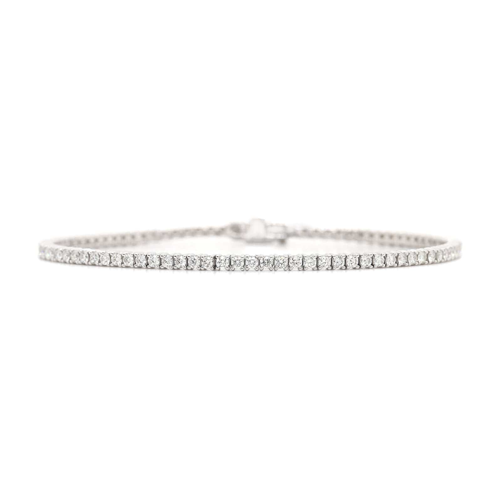 18K White Gold Diamond Tennis Bracelet - Image 4