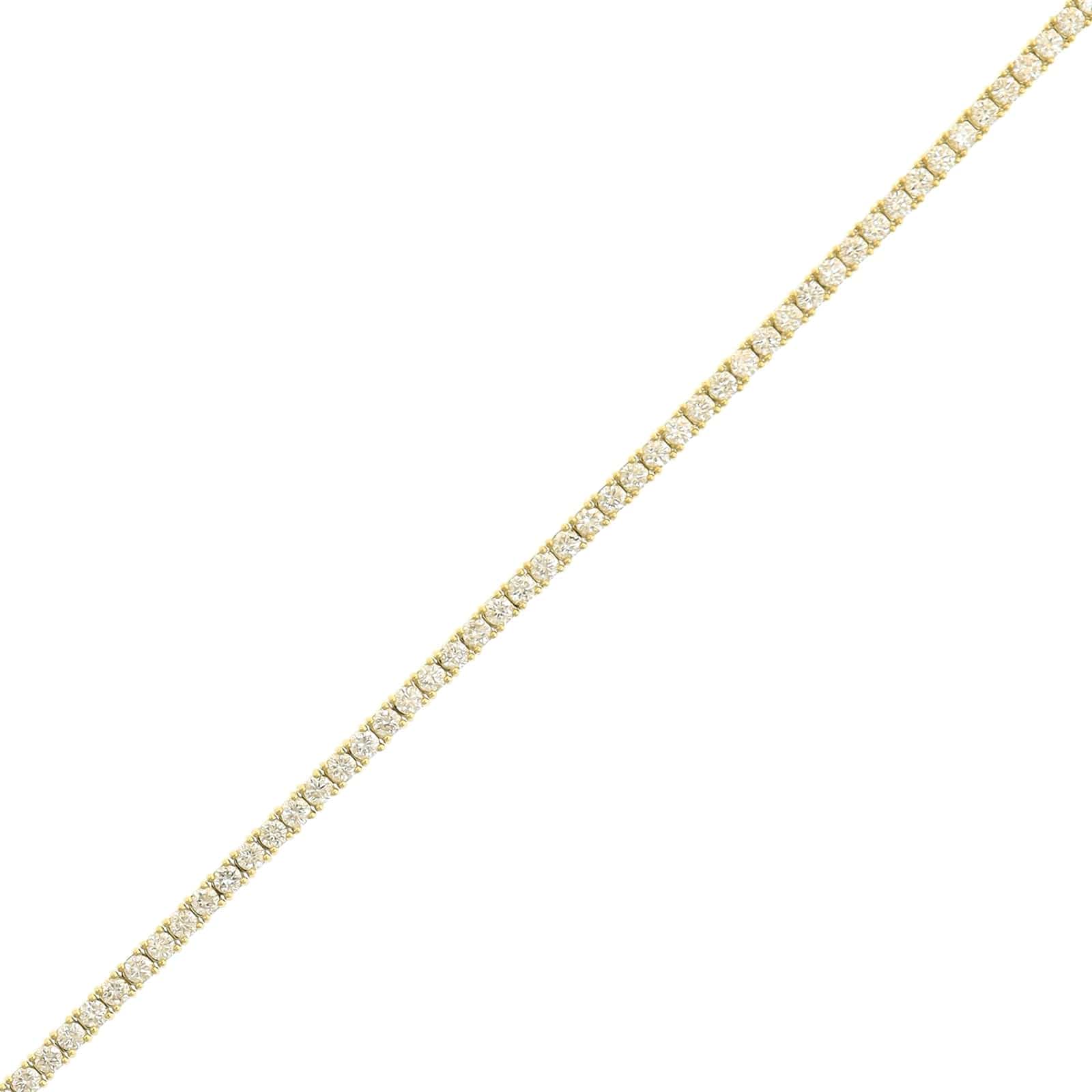 18K Yellow Gold Diamond Tennis Bracelet - Image 2