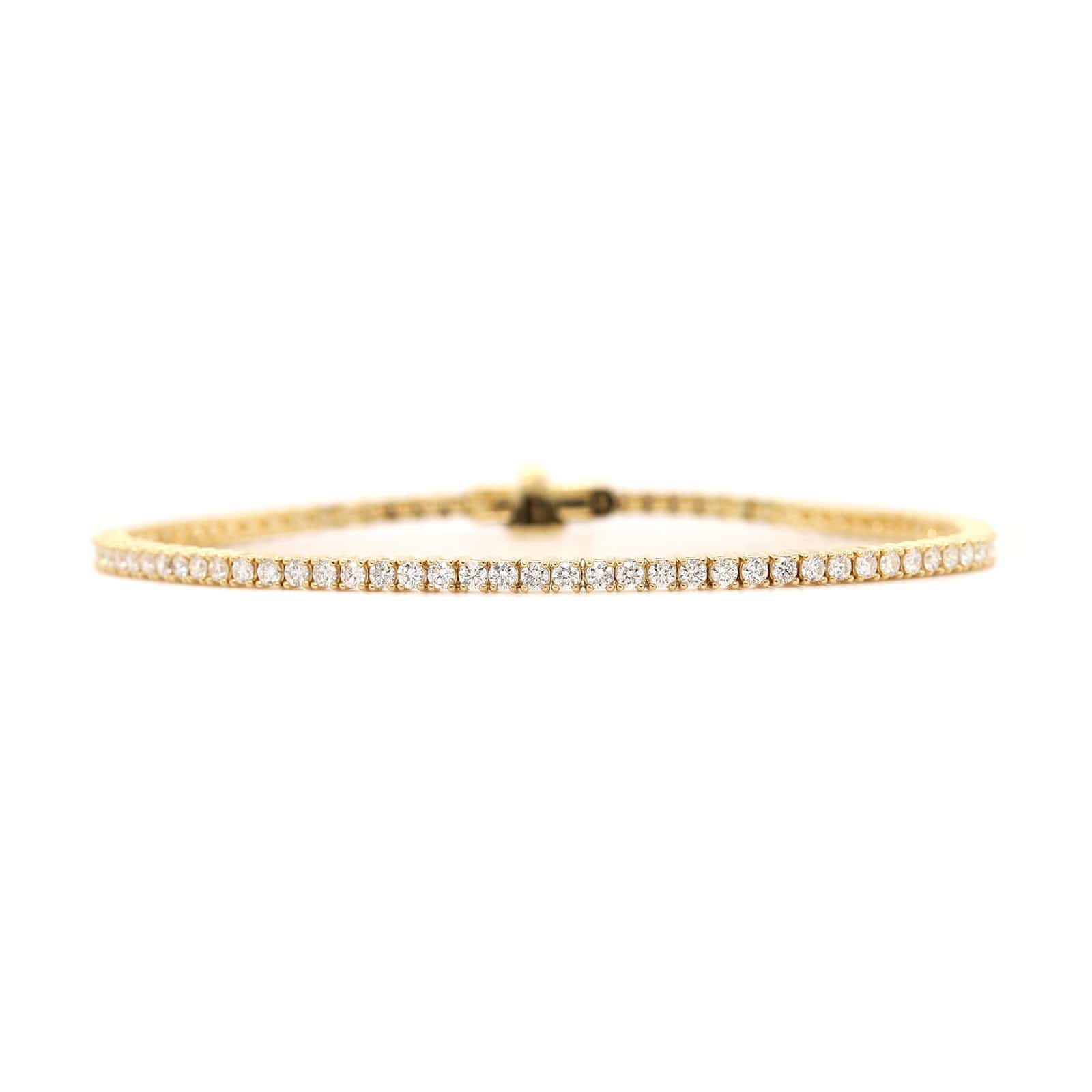 18K Yellow Gold Diamond Tennis Bracelet - Image 4