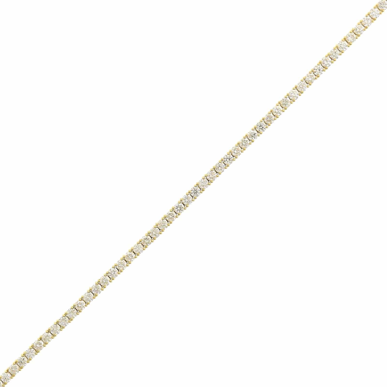 18K Yellow Gold Diamond Tennis Bracelet - Image 2