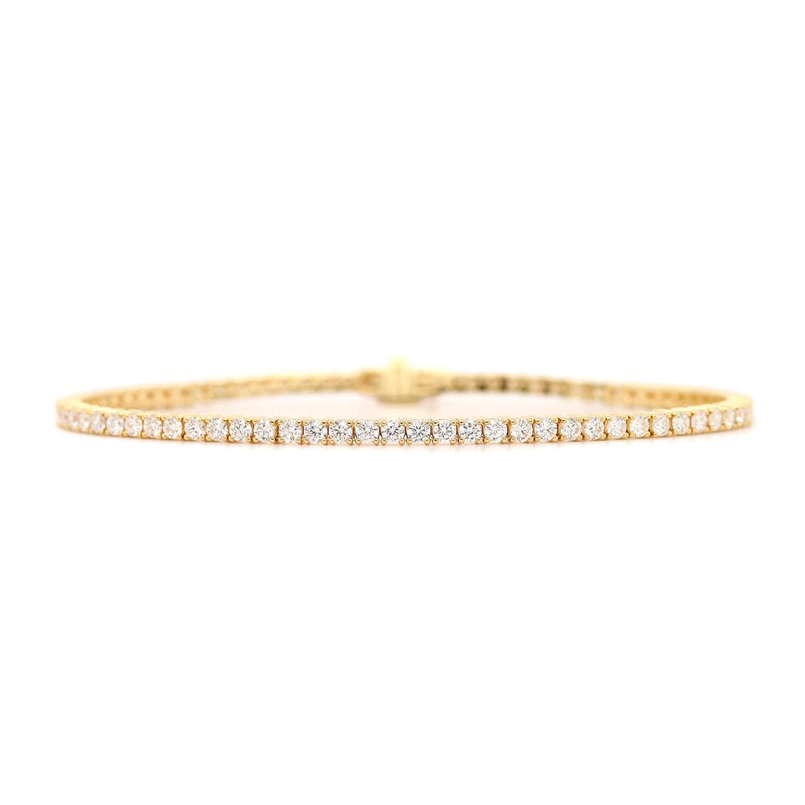 18K Yellow Gold Diamond Tennis Bracelet - Image 4