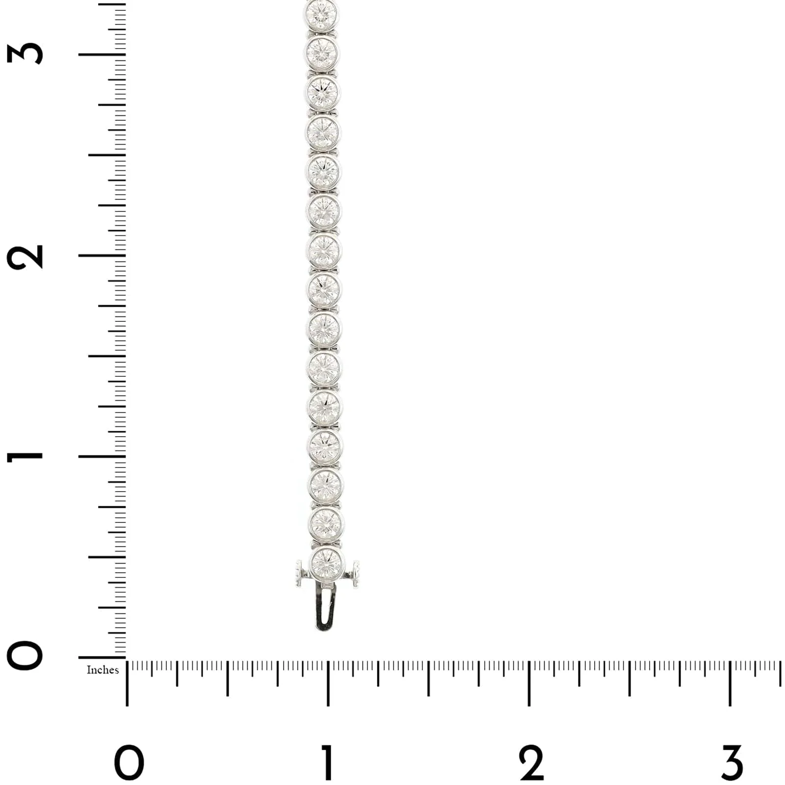 18K White Gold Bezel Set Round Diamond Tennis Bracelet - Image 3