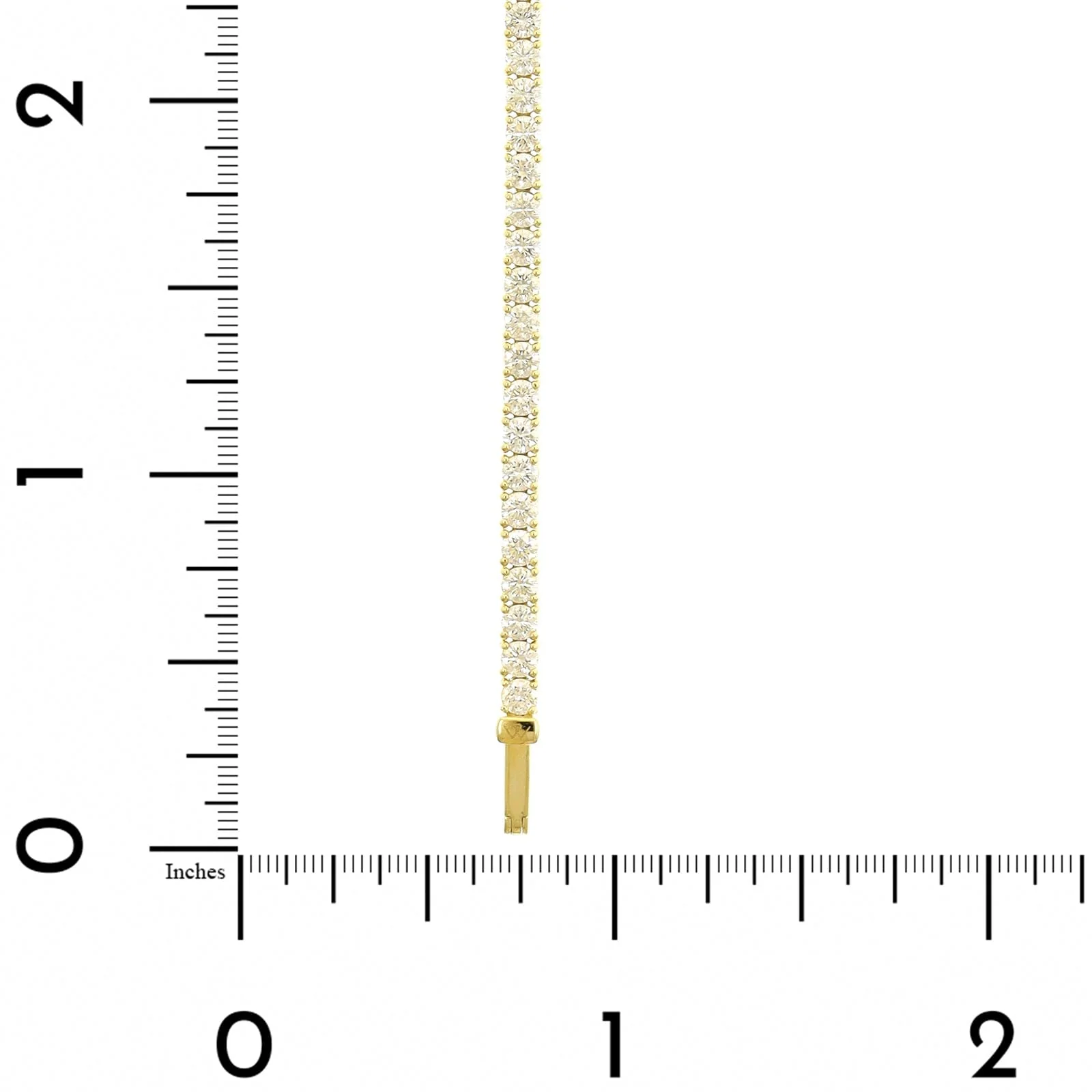 18K Yellow Gold 4 Prong Diamond Tennis Bracelet - Image 3