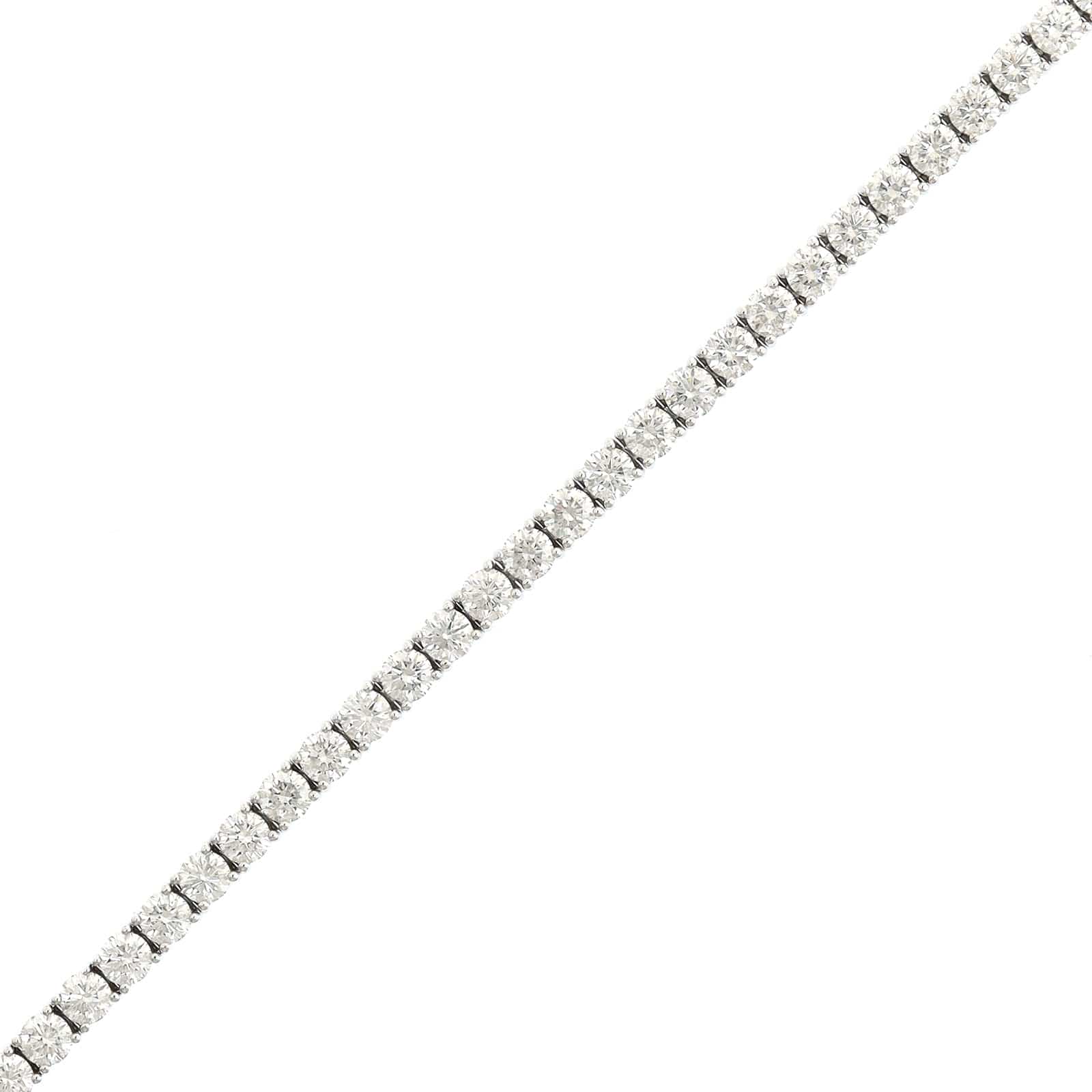 18K White Gold 4 Prong Diamond Tennis Bracelet - Image 2