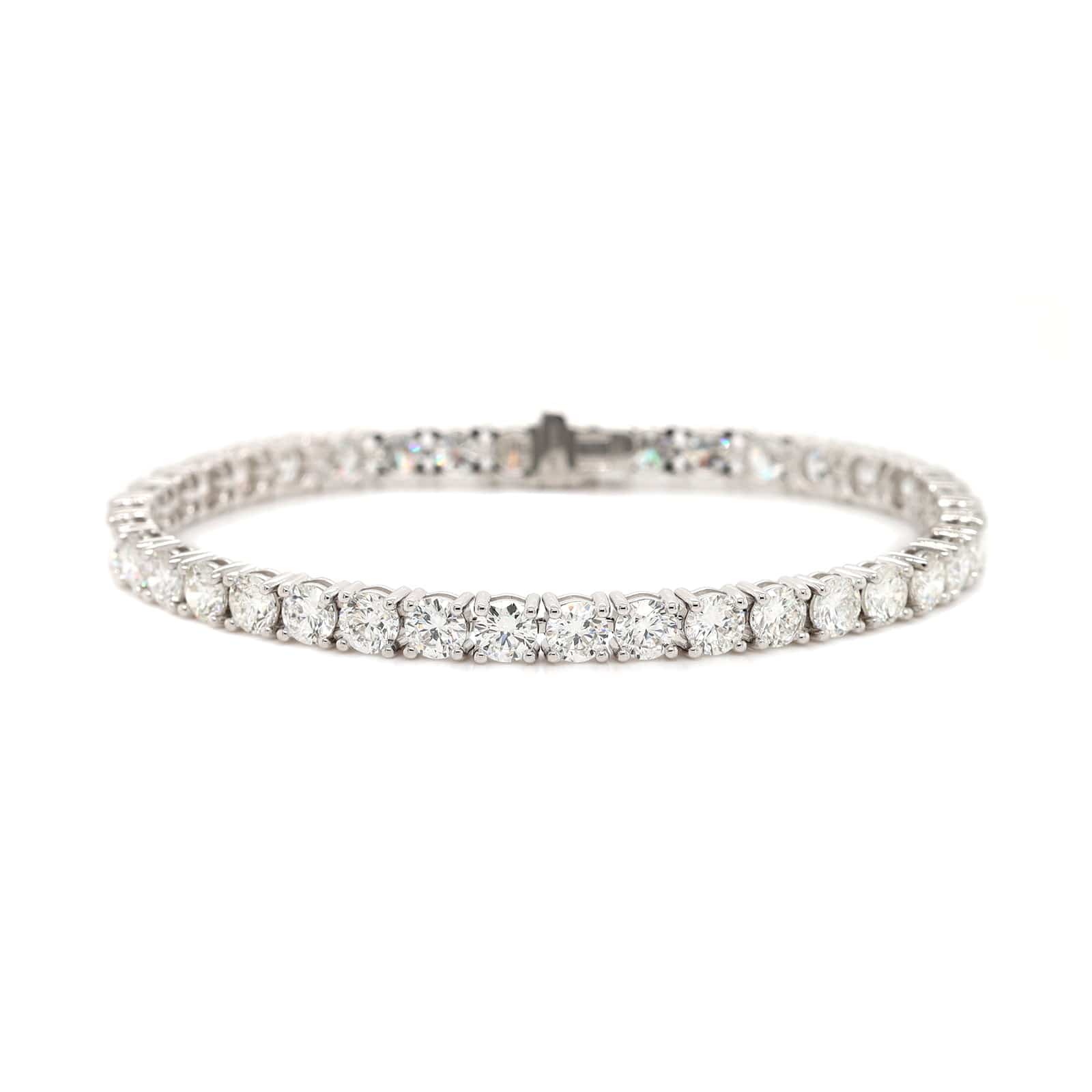 18K White Gold Round Diamond Tennis Bracelet
