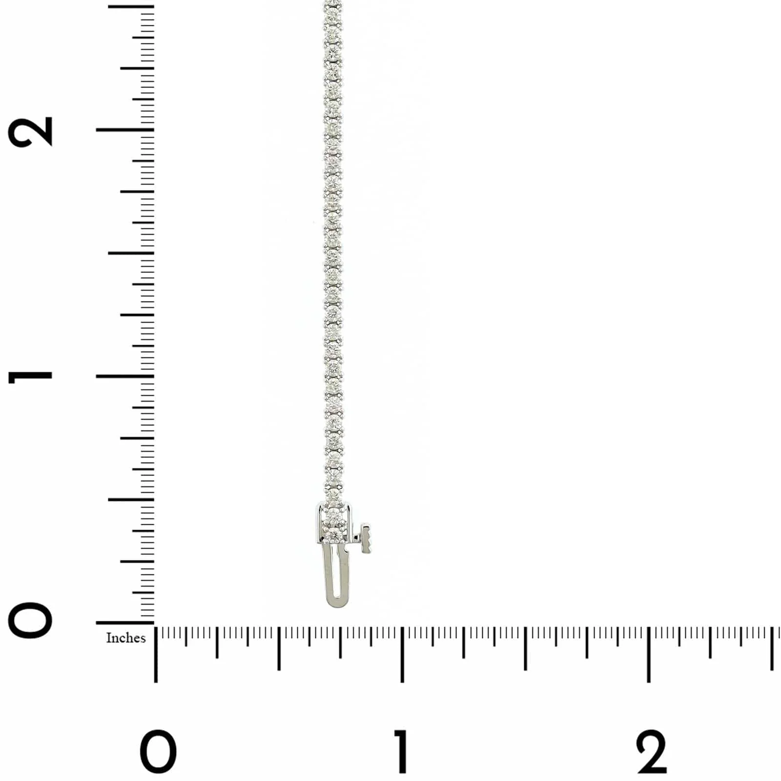 14K White Gold Four Prong Round Diamond Tennis Bracelet - Image 3