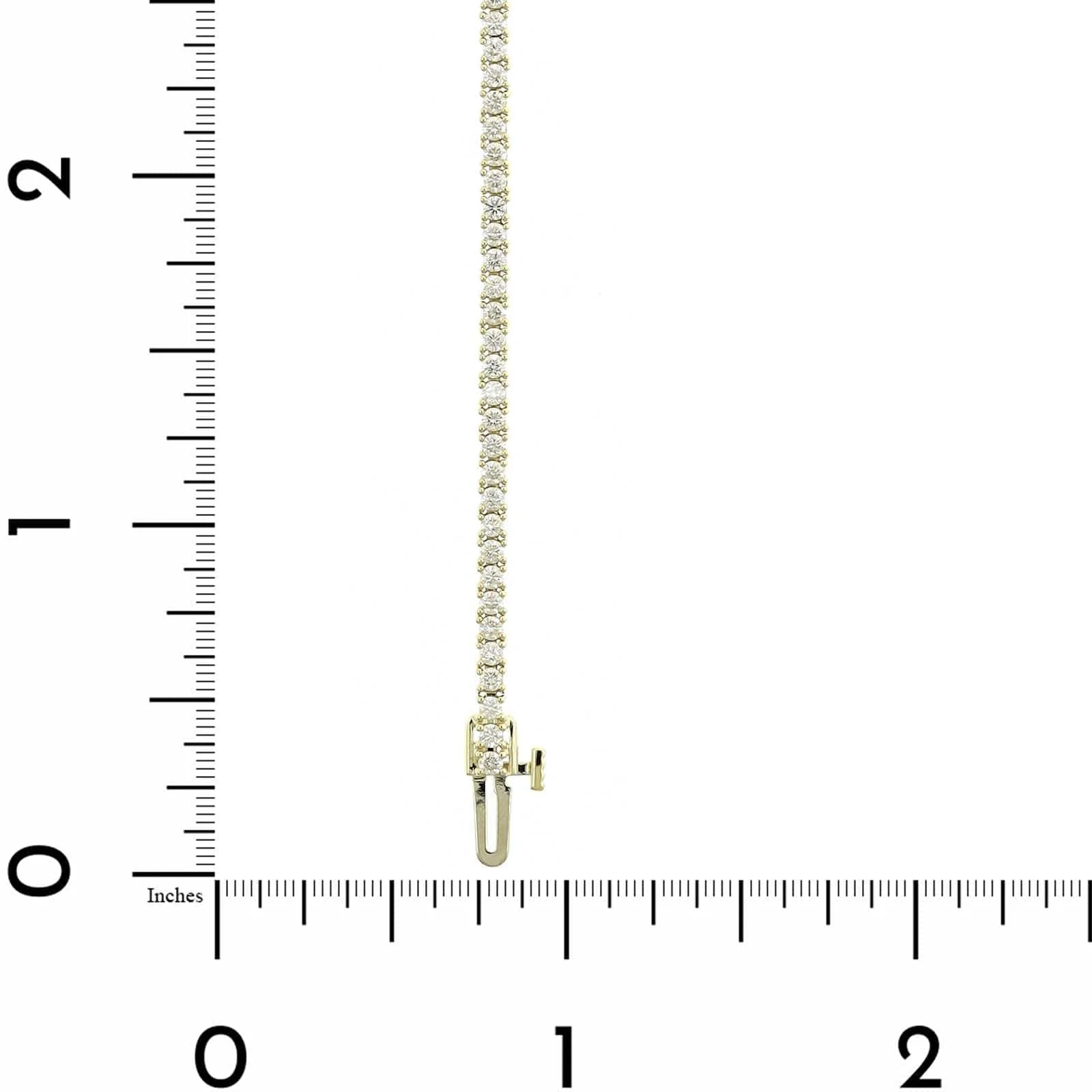 14K Yellow Gold Four Prong Round Diamond Tennis Bracelet - Image 3