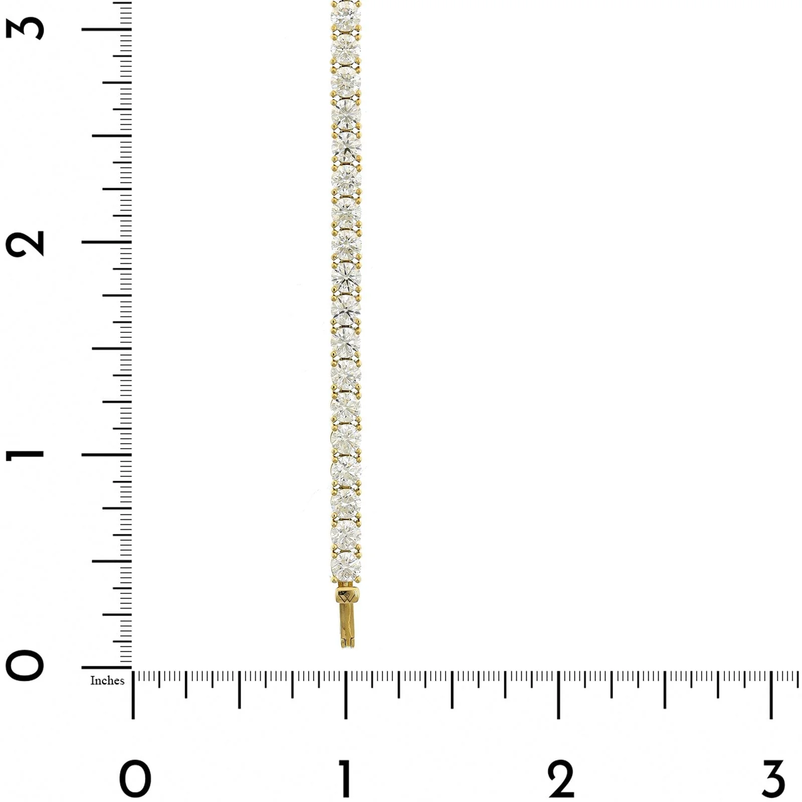 18K Yellow Gold Round 8CTW Diamond Tennis Bracelet - Image 3