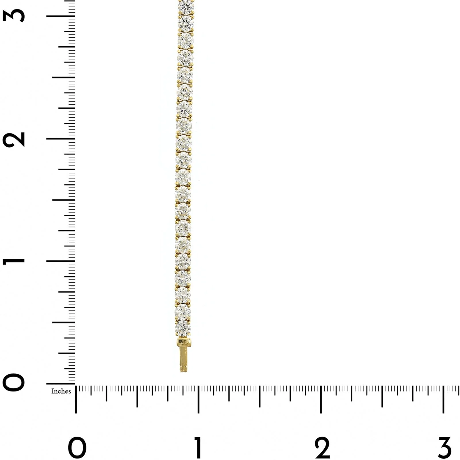 18K Yellow Gold Round 7CTW Diamond Tennis Bracelet - Image 3