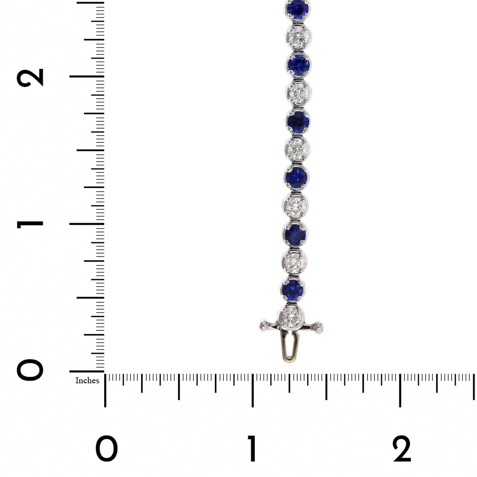 Platinum Sapphire and Diamond Tennis Bracelet - Image 3