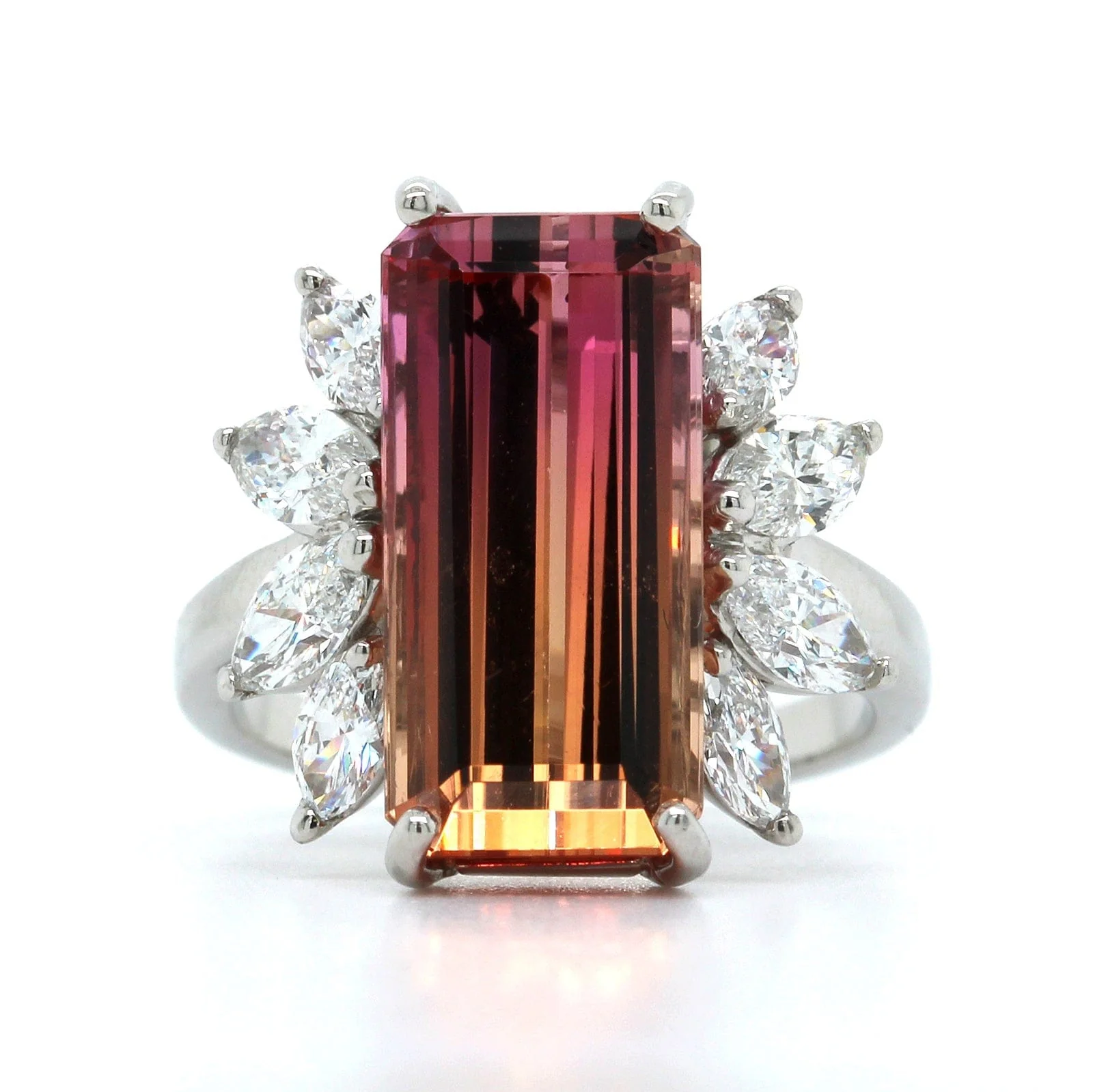 Oscar Heyman Platinum Bi-Color Topaz Diamond Ring