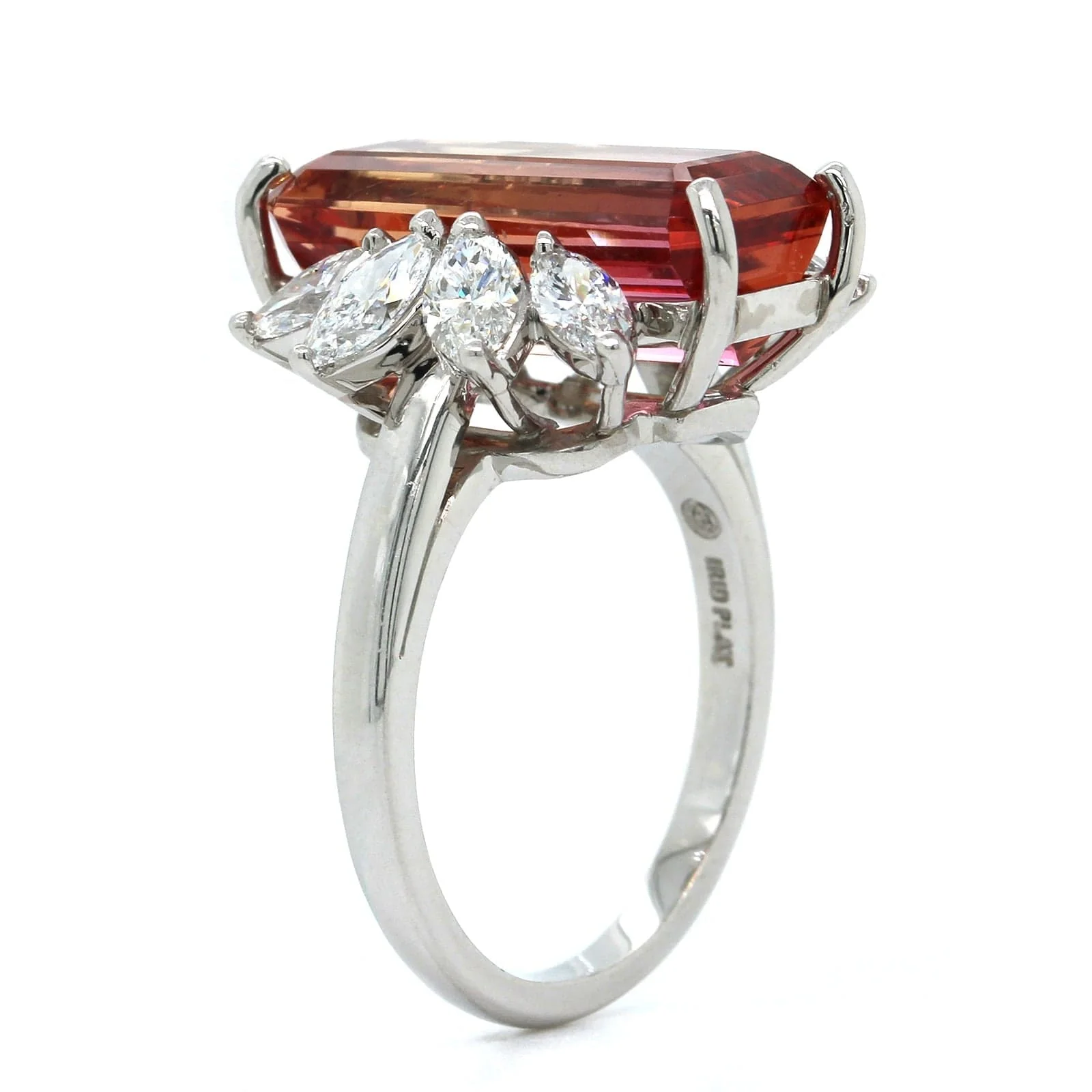Oscar Heyman Platinum Bi-Color Topaz Diamond Ring - Image 2
