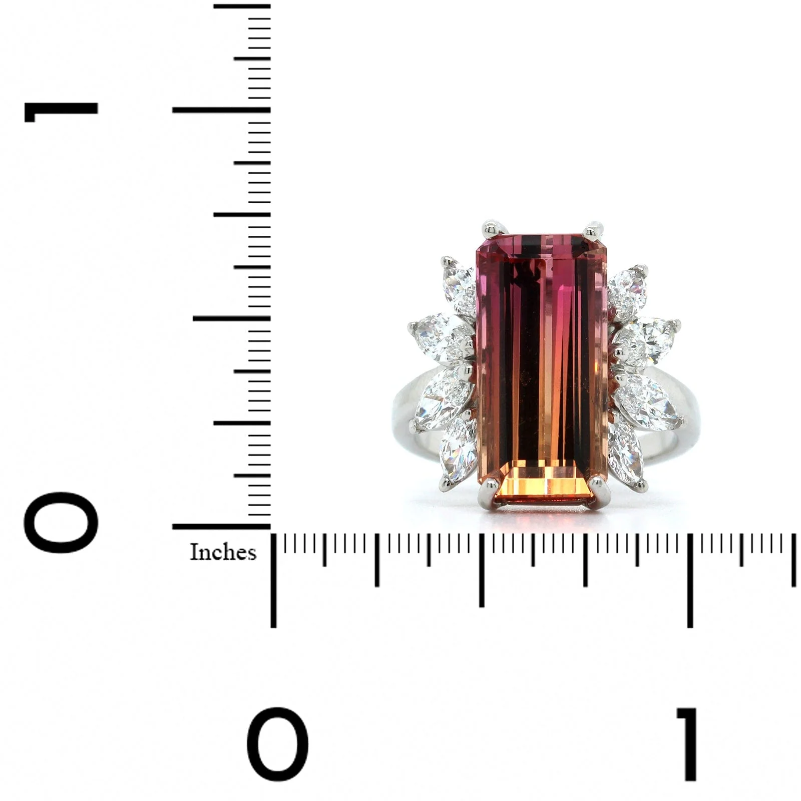 Oscar Heyman Platinum Bi-Color Topaz Diamond Ring - Image 3