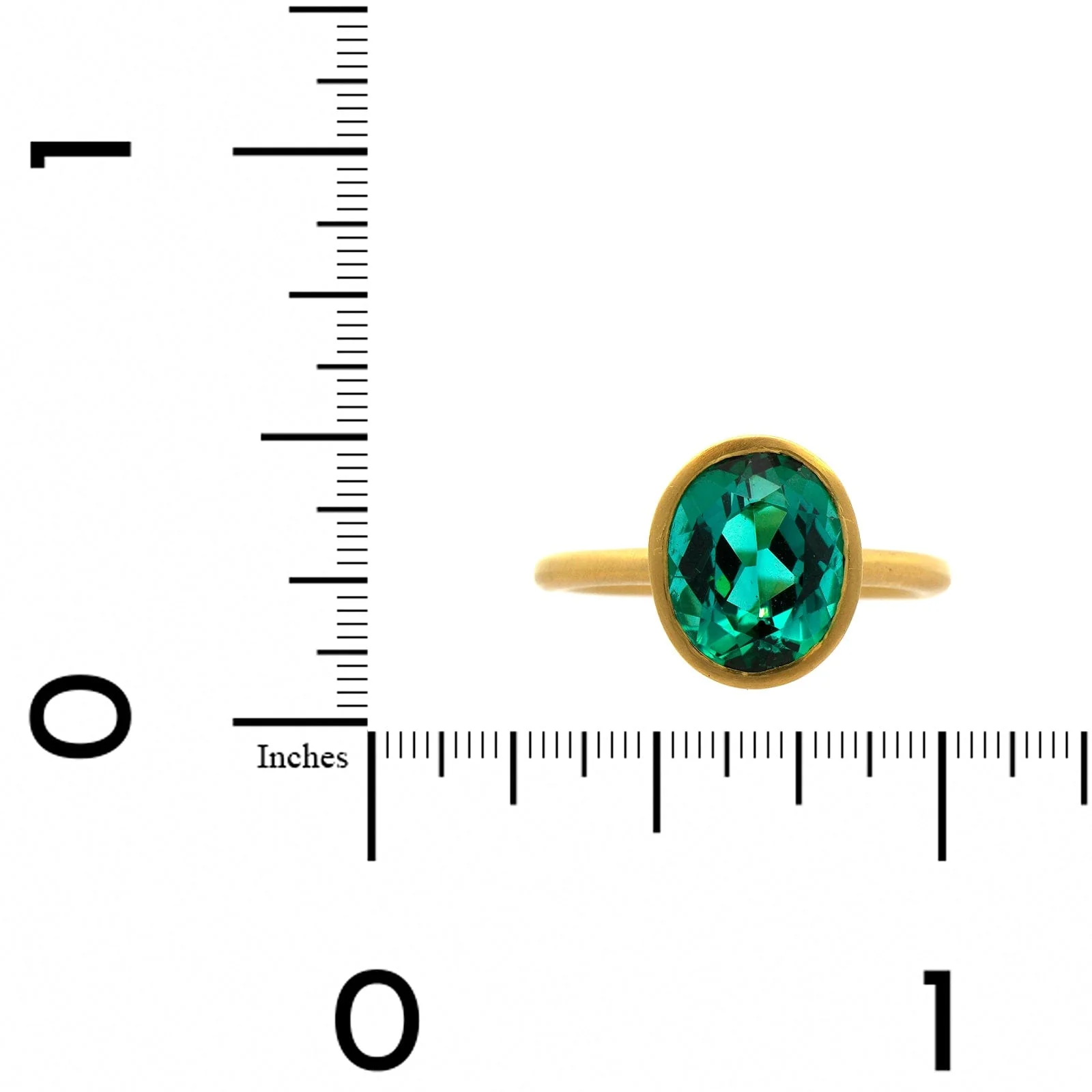 18K Yellow Gold Green Tourmaline Ring - Image 3
