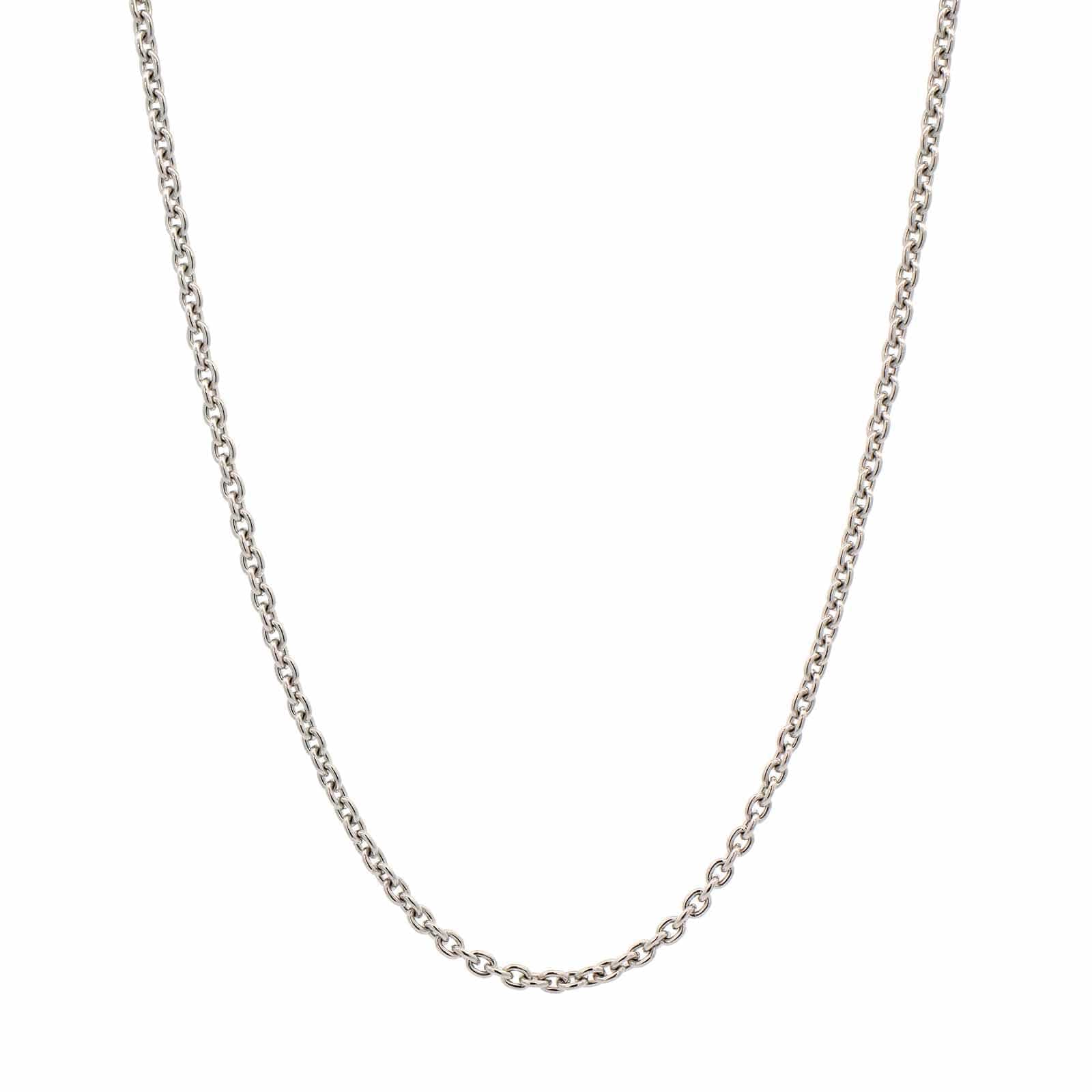 Platinum Round Cable Chain Necklace