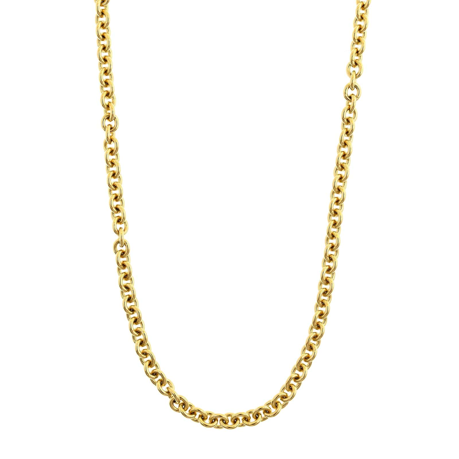18K Yellow Gold Round Cable Chain Necklace