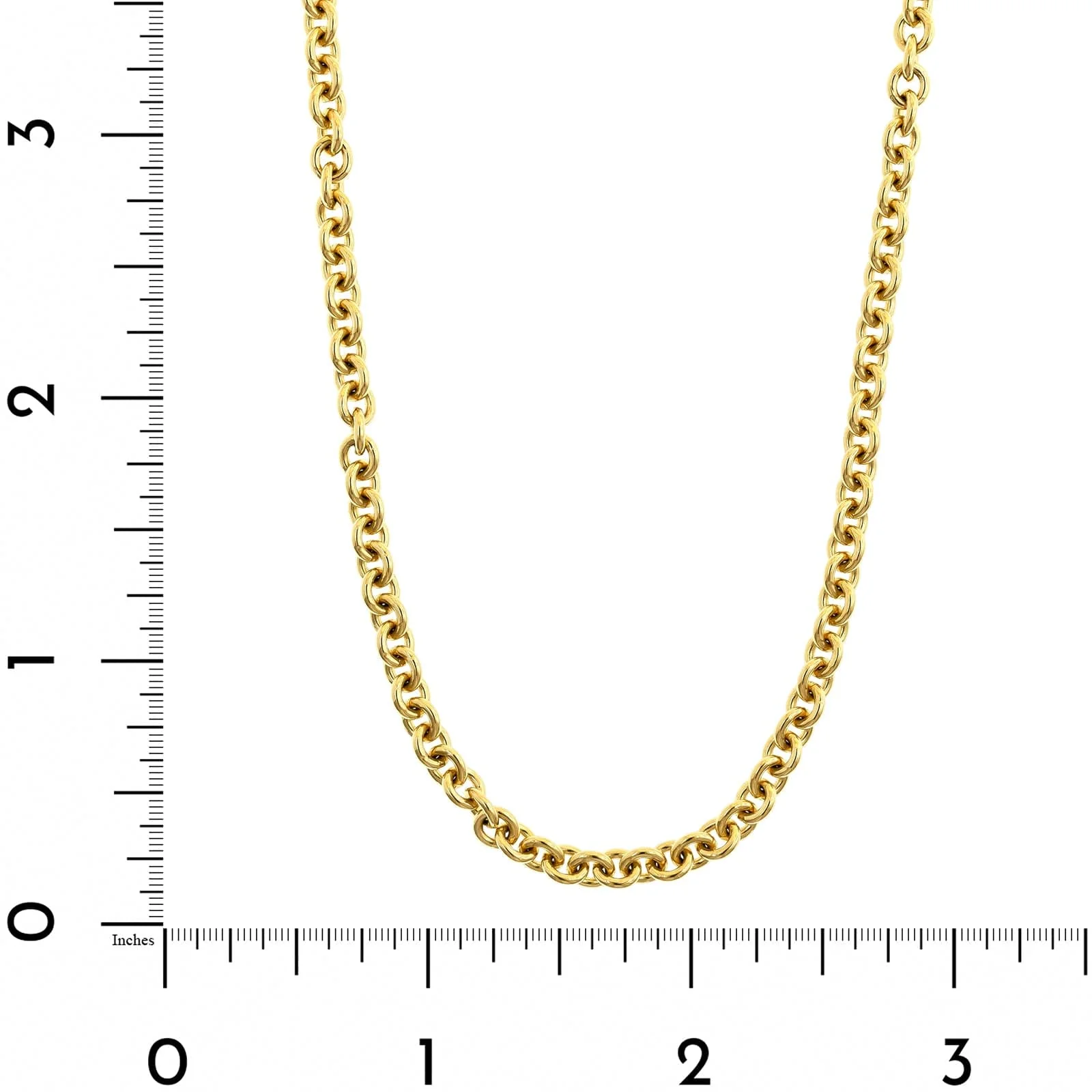 18K Yellow Gold Round Cable Chain Necklace - Image 3