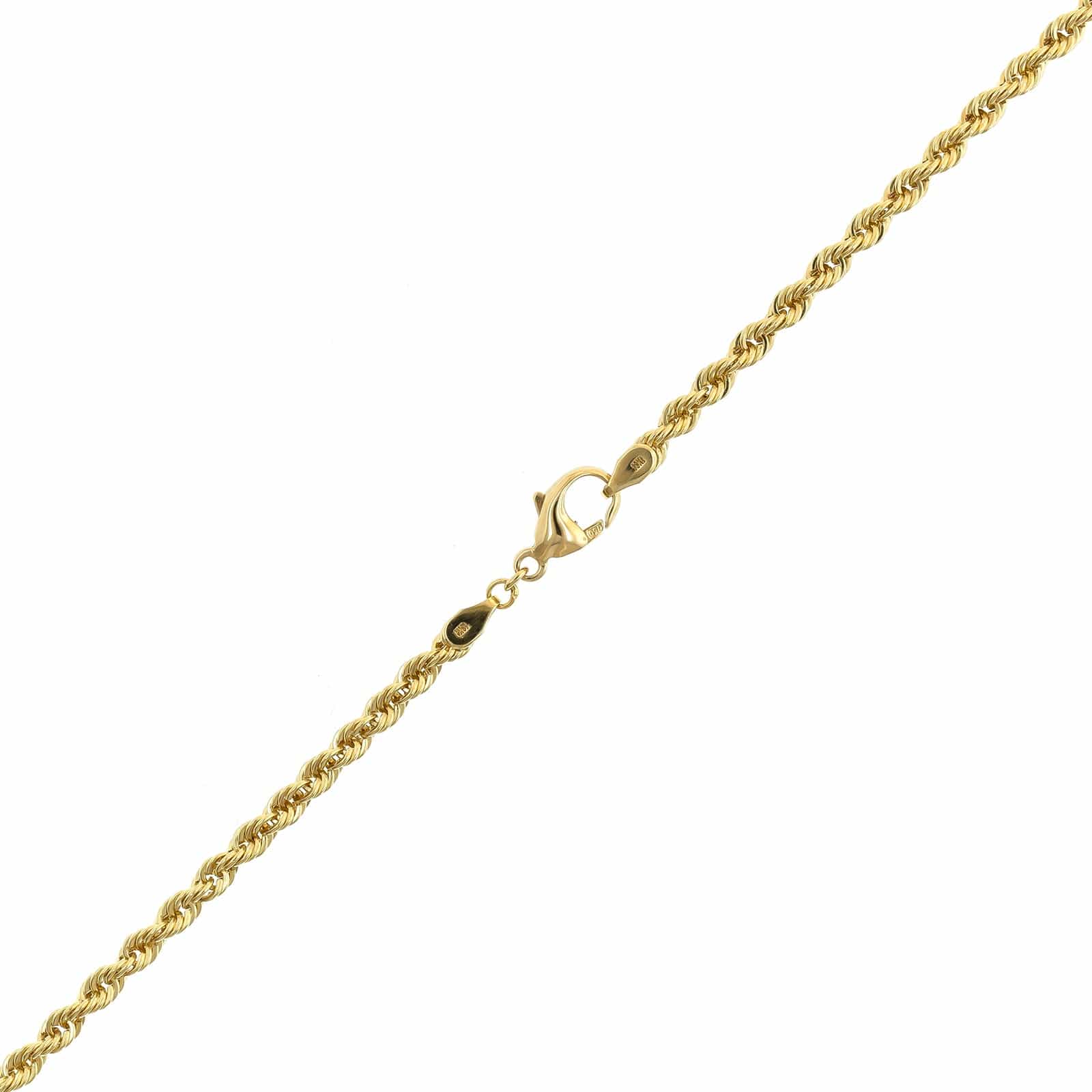 18K Yellow Gold Rope Chain Necklace - Image 2
