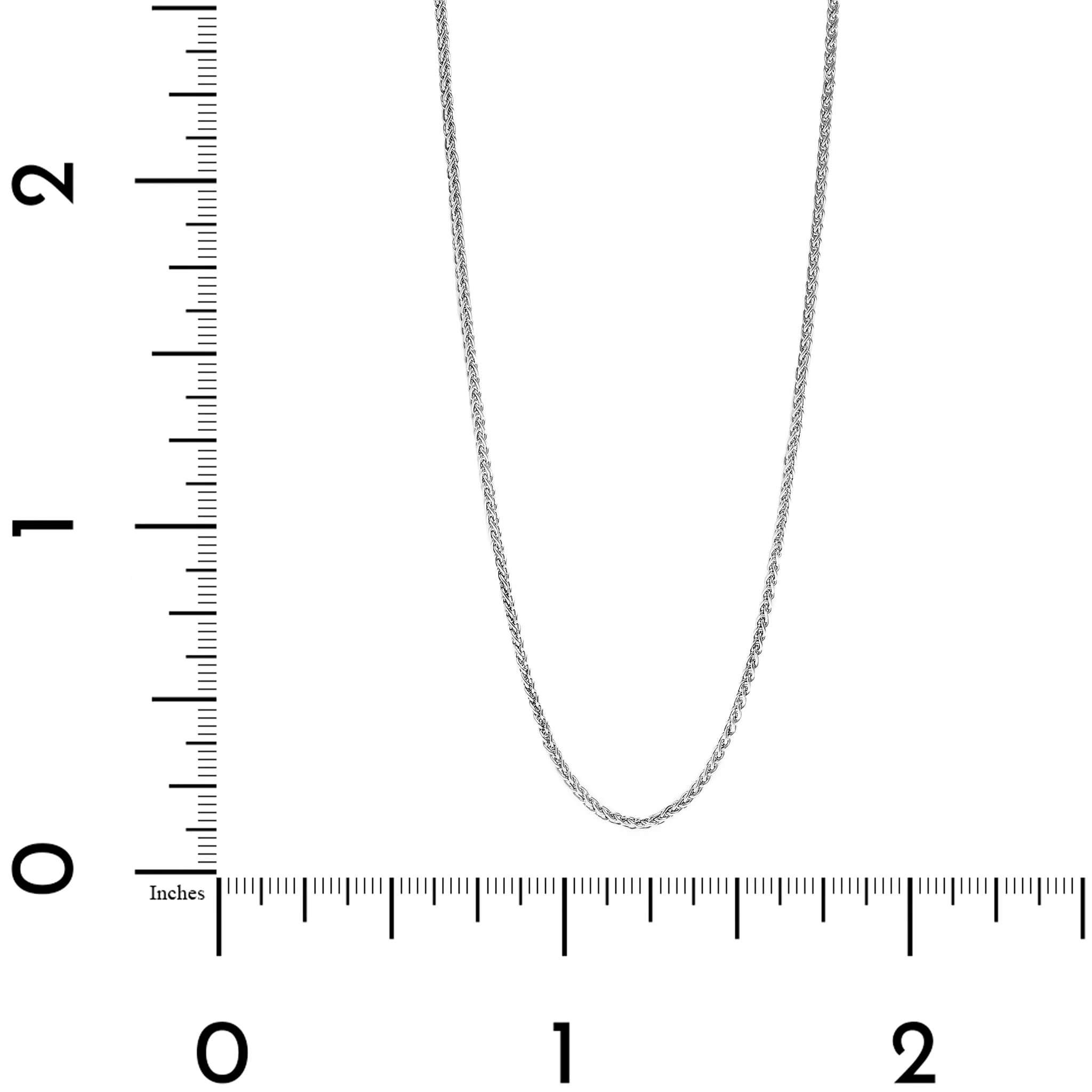 14K White Gold 1mm Curb Chain Necklace - Image 3