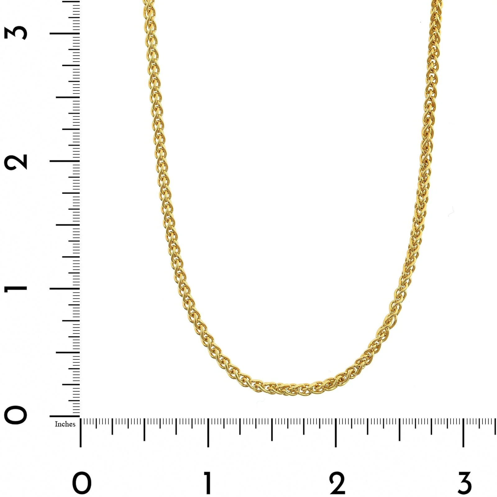 18K Yellow Gold Spiga Chain Necklace - Image 3