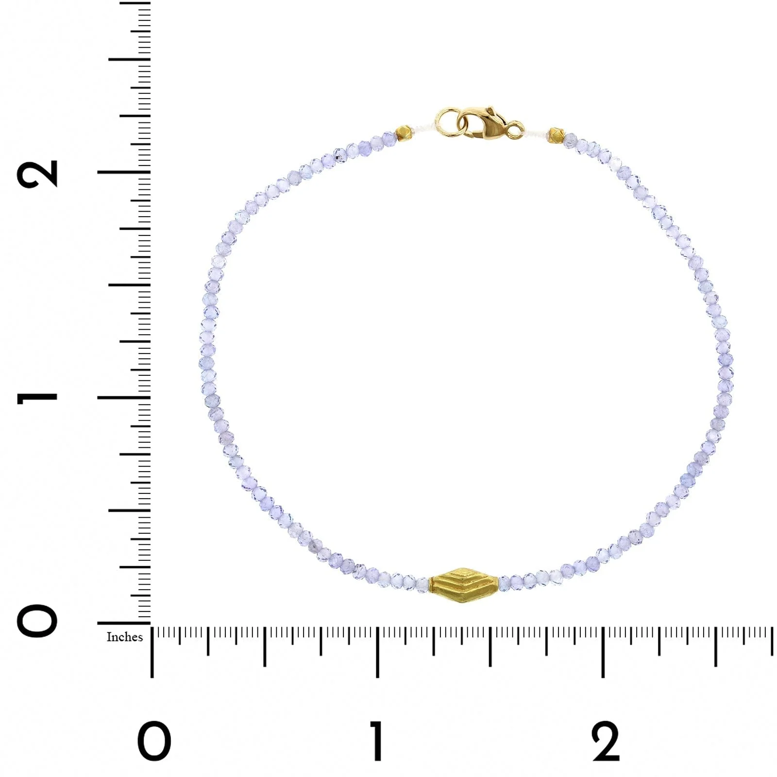18K Yellow Gold Tanzanite Bead Bracelet - Image 3