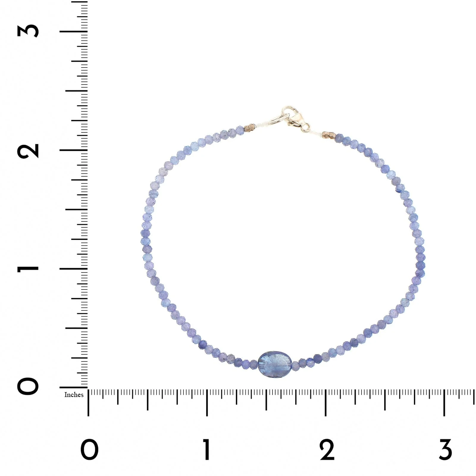 Sterling Silver Tanzanite Beaded Bracelet - Image 2