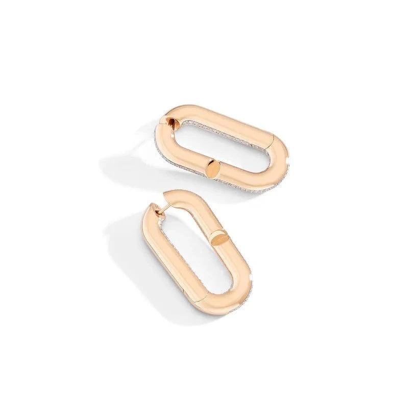 Vhernier 18K Rose Gold Mon Jeu Maxi Diamond Hoop Earrings - Image 2