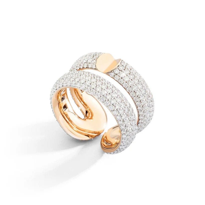 Vhernier 18K Rose Gold Mon Jeu Maxi Diamond Ring