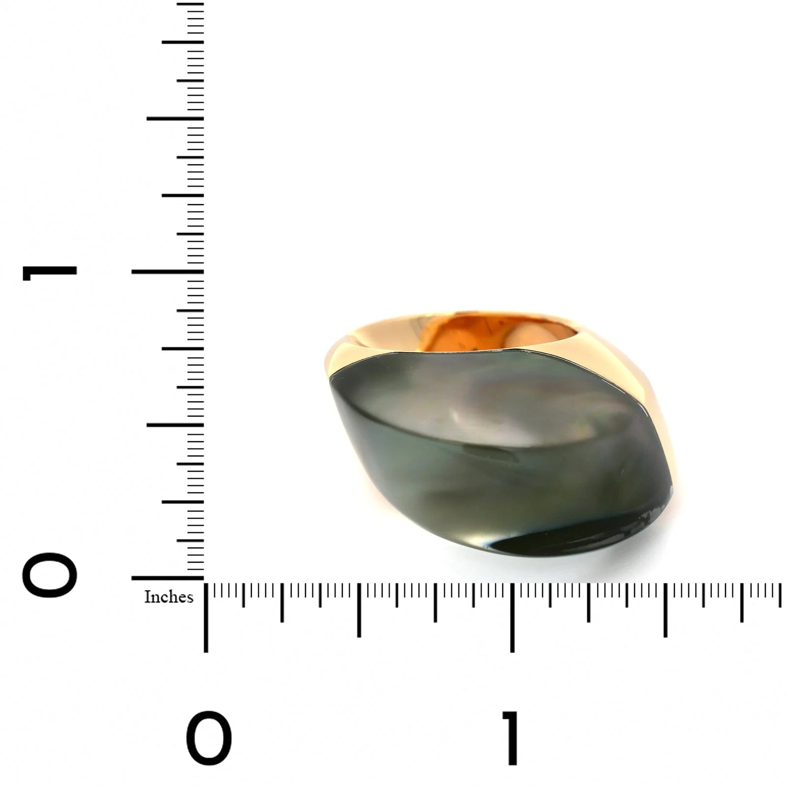 Vhernier 18K Rose Gold Rock Crystal and Mother of Pearl Aladino Ring - Image 4