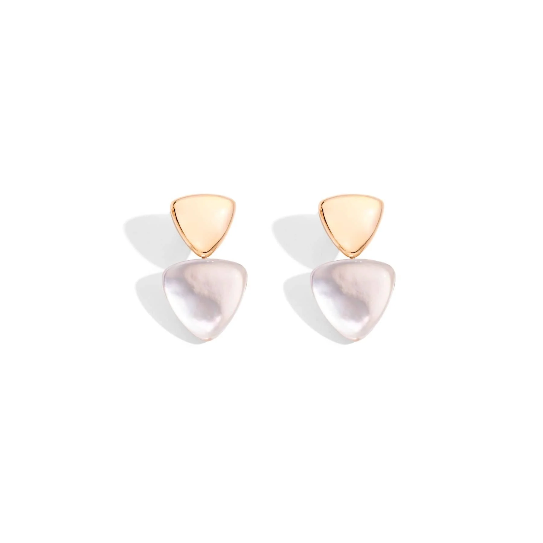 Vhernier 18K Rose Gold Rock Crystal and Mother of Pearl Drop Earrings